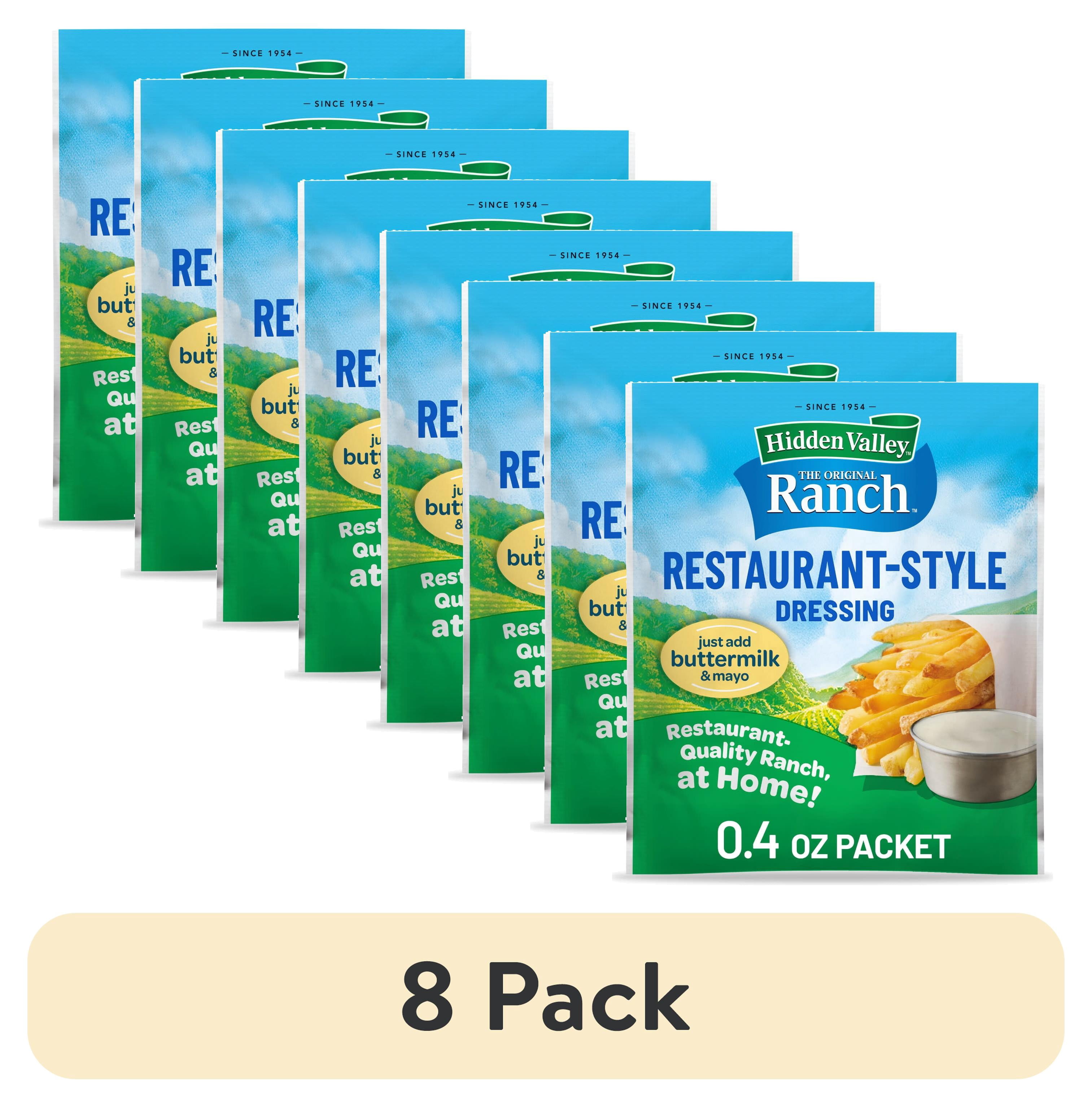 (8 pack) Hidden Valley Restaurant-Style Buttermilk Ranch Dressing & Seasoning Mix, 0.4 oz Packet