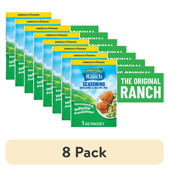 (8 pack) Hidden Valley Gluten Free Original Ranch Salad Dressing and Seasoning Mix, 1 oz