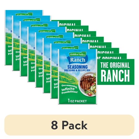 (8 pack) Hidden Valley Gluten Free Original Ranch Salad Dressing and Seasoning Mix, 1 oz