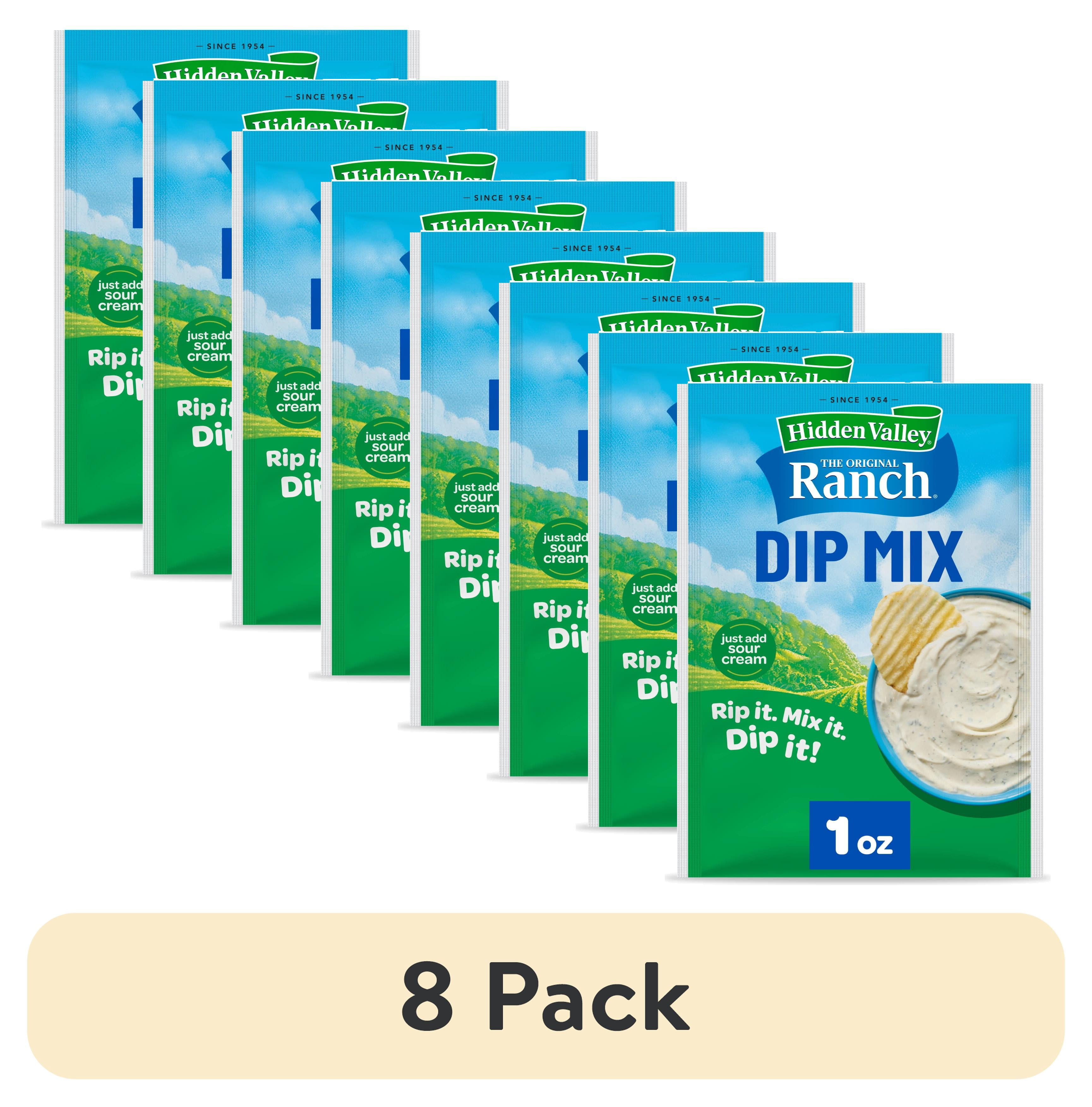 (8 pack) Hidden Valley Original Ranch Dip Mix, 1 oz Packet