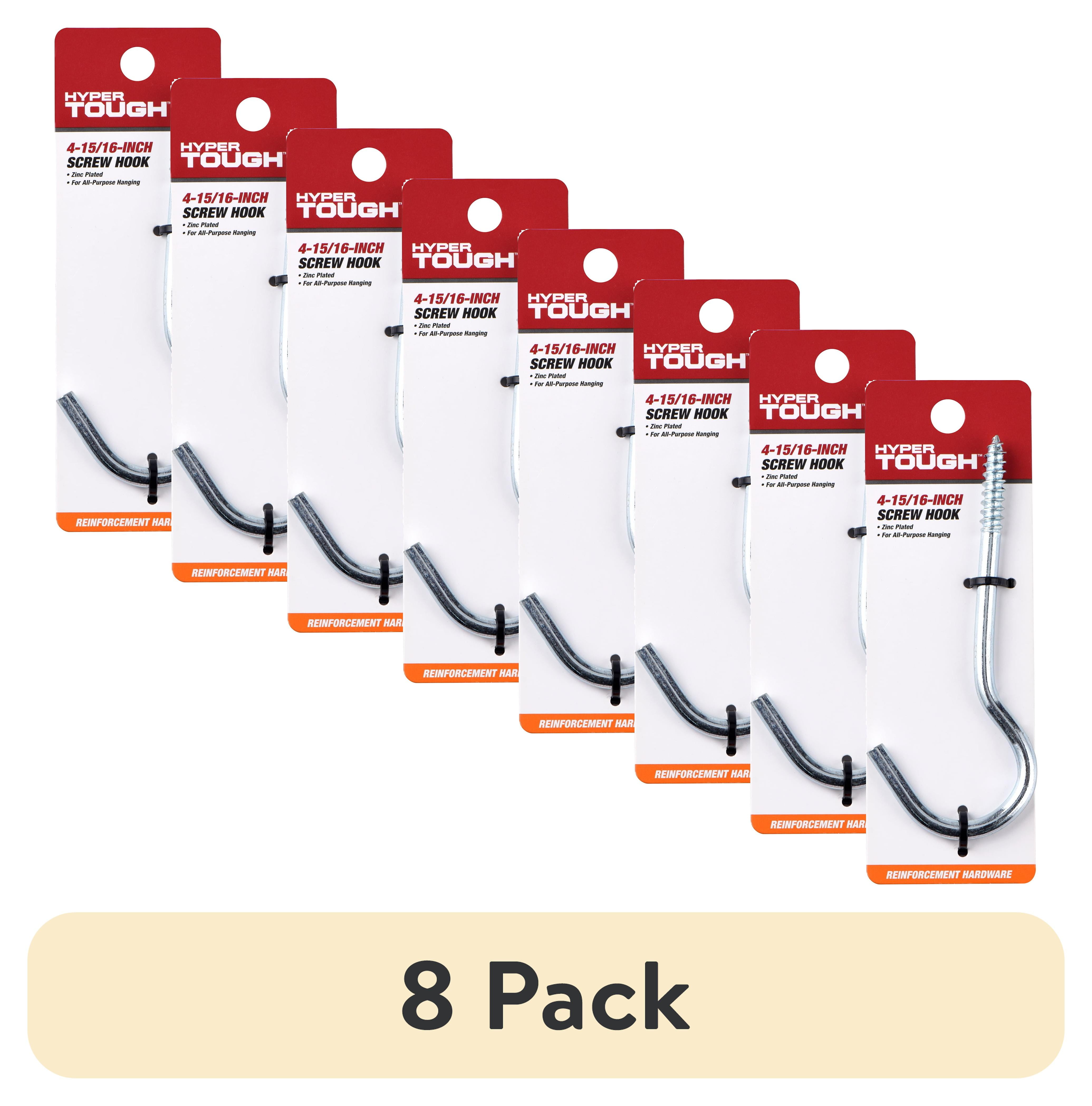 (8 pack) Hyper Tough 4-15/16 in. Screw Hook, Zinc Plated