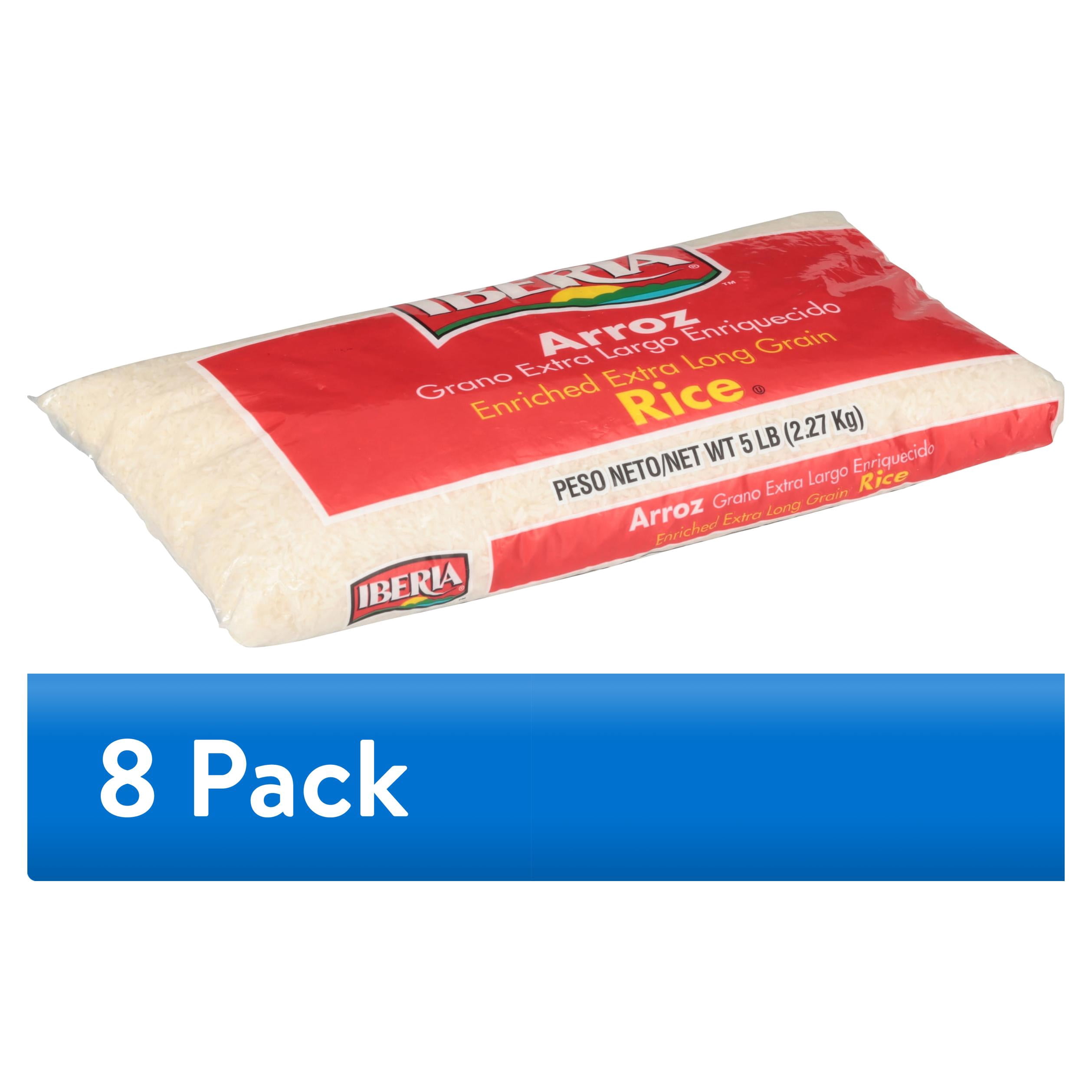 (8 pack) Iberia Enriched Long Grain Rice, 5 Lb