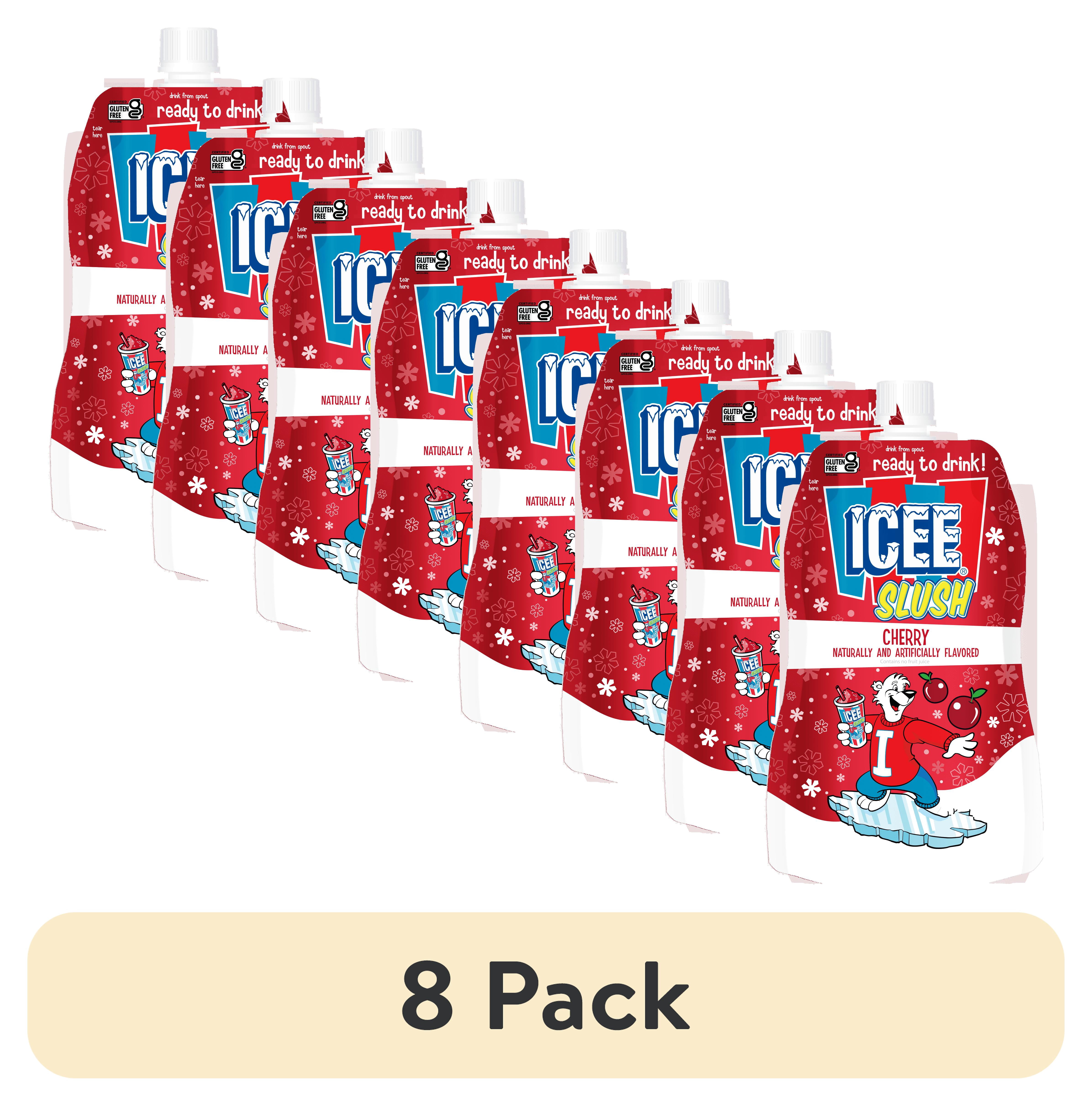(8 pack) Icee Slush Cherry Freeze & Squeeze Drink Pouch, 6 fl oz