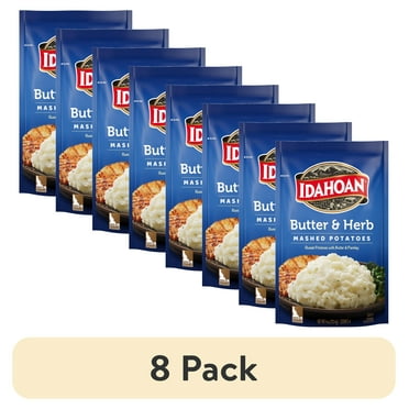 (8 pack) Idahoan Butter & Herb Mashed Potatoes Side Dish, 4 oz