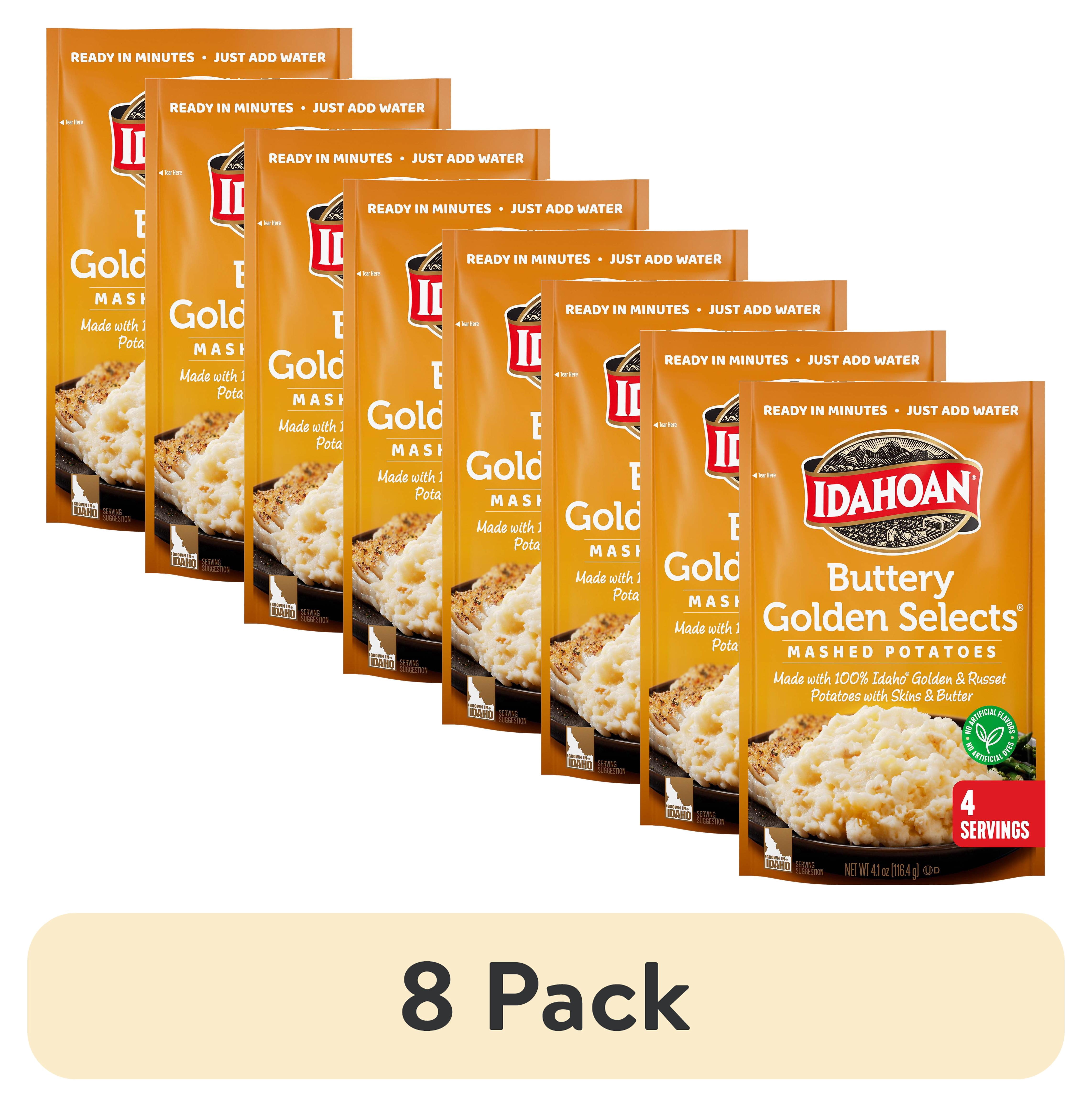 (8 pack) Idahoan Buttery Golden Selects Mashed Potatoes, 4.1 oz Pouch