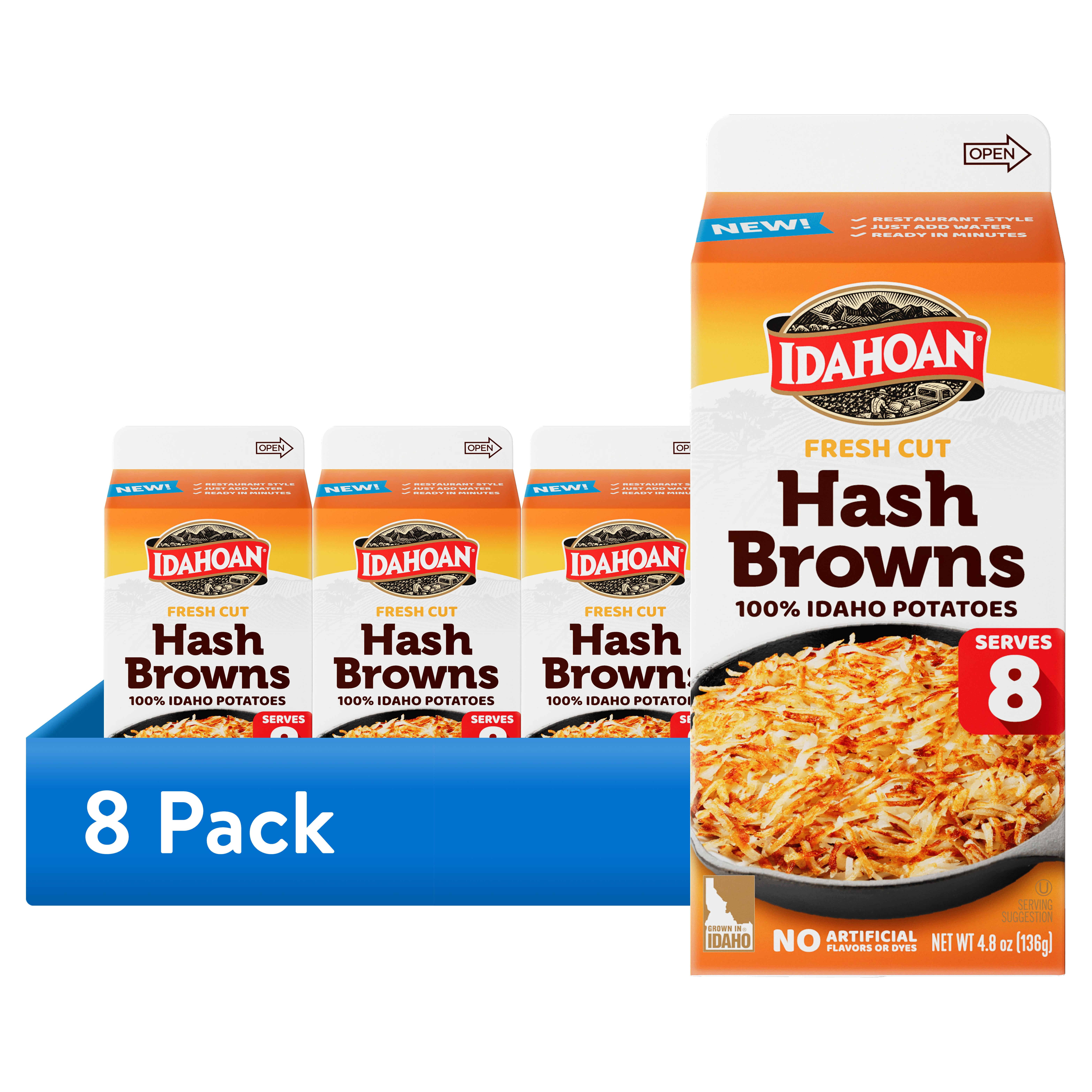 (8 pack) Idahoan Fresh Cut Hash Browns, 8 servings, 4.8 oz
