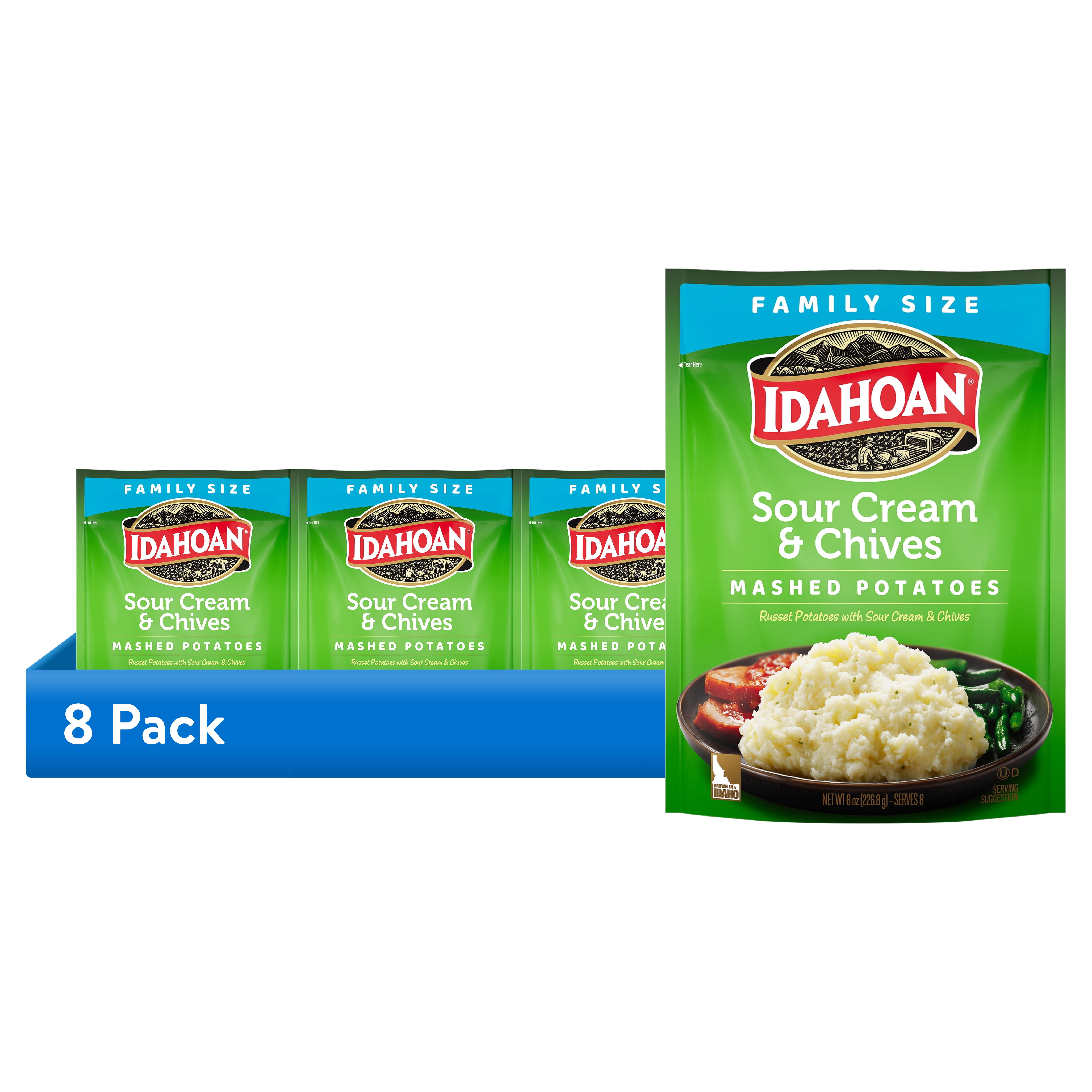 8 pack) Idahoan Sour Cream & Chives Mashed Potatoes Family Size, 8