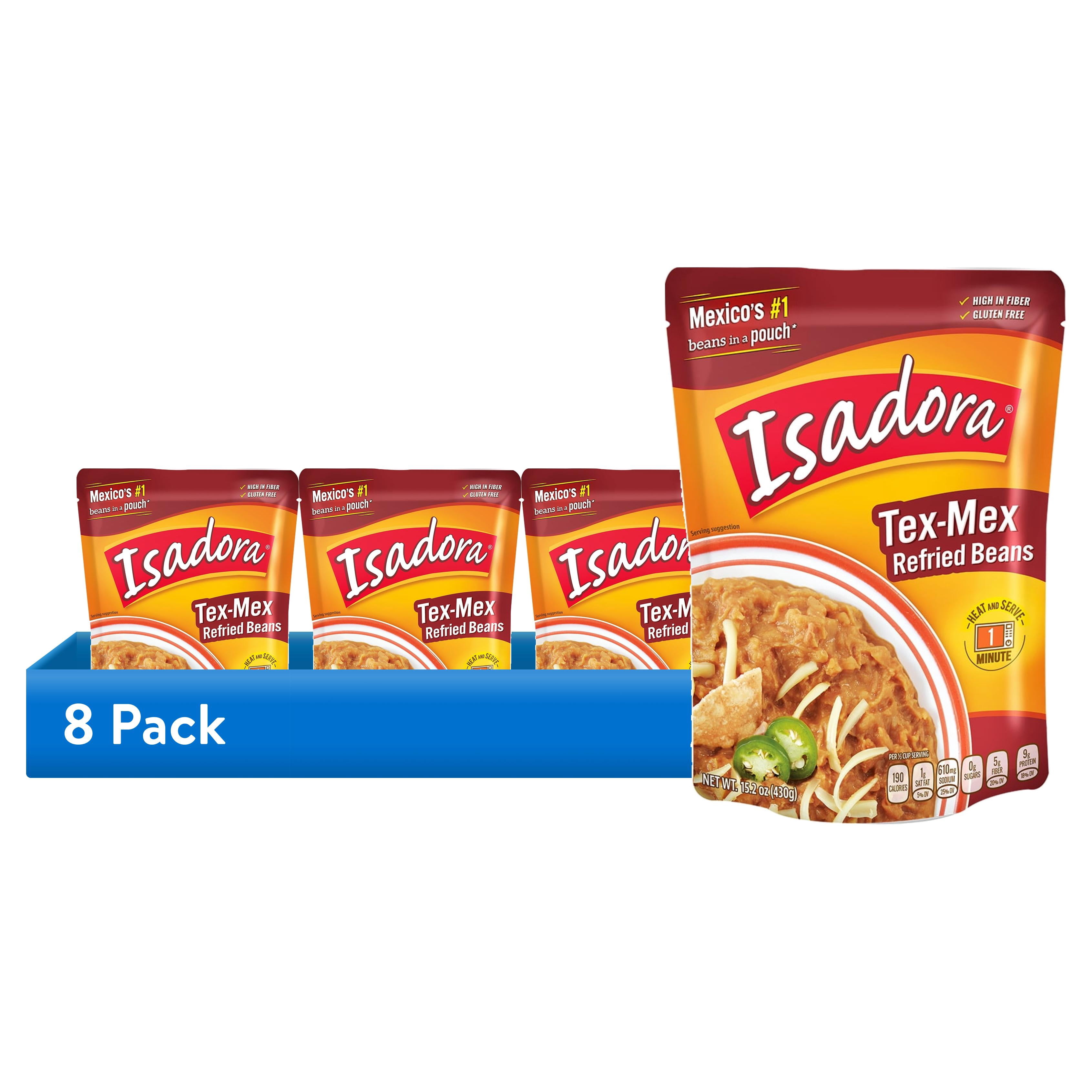 (8 pack) Isadora TRADITIONAL REFRIED BEANS, 15.2 oz