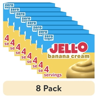 8 pack) Jell-O Banana Cream Artificially Flavored Instant Pudding
