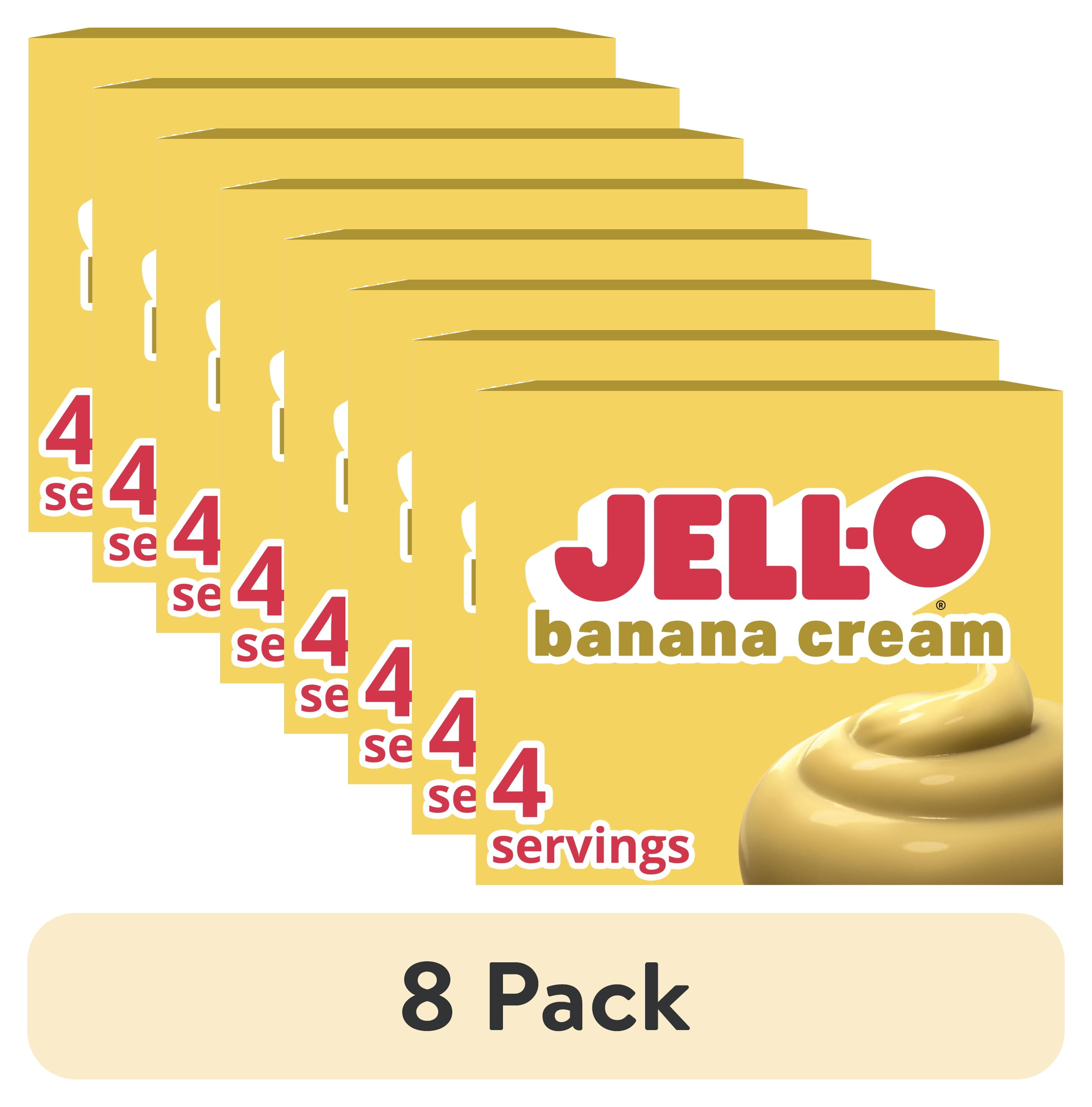 8 pack) Jell-O Banana Cream Artificially Flavored Instant Pudding