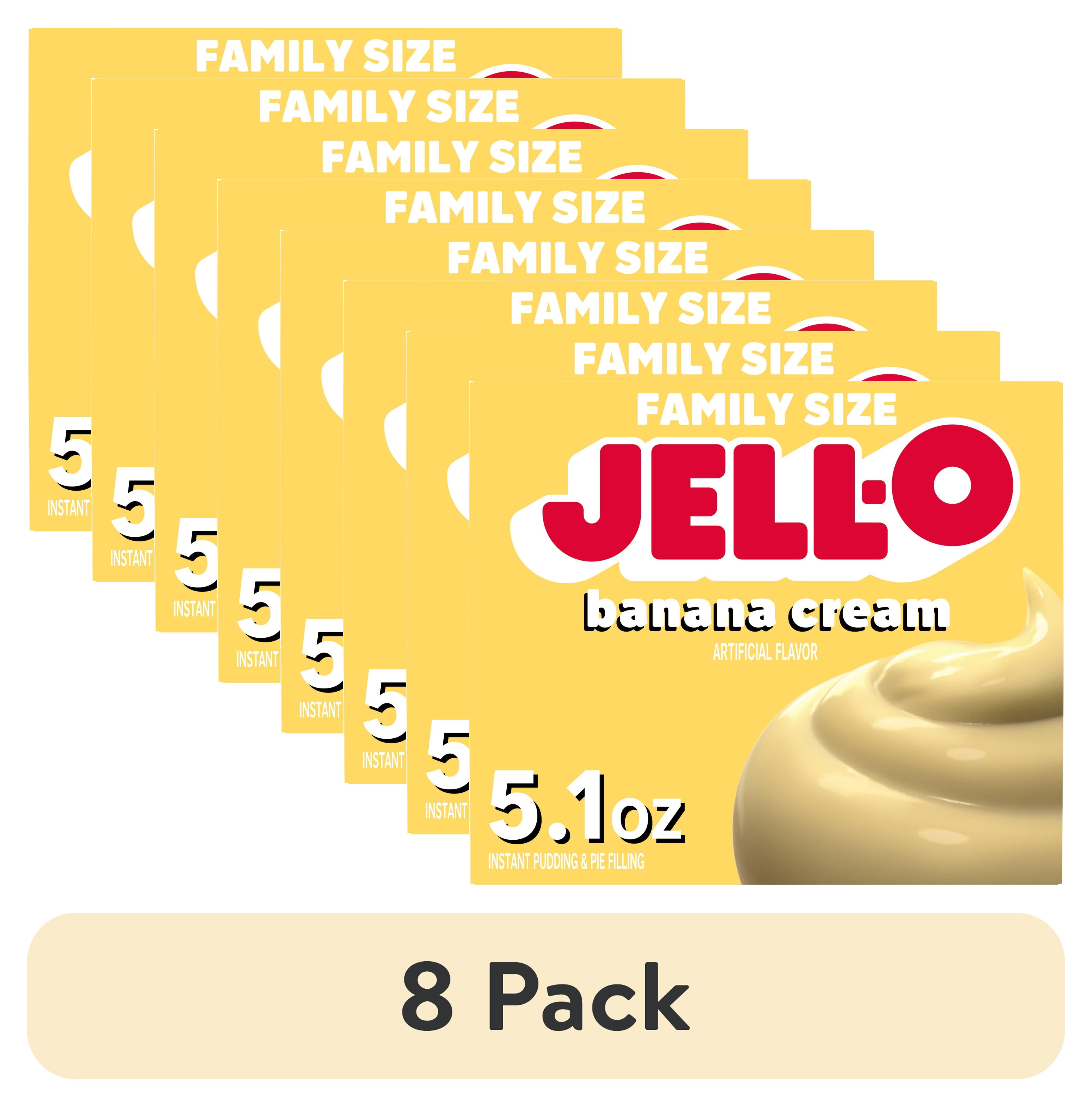 8 pack) Jell-O Banana Cream Instant Pudding Mix & Pie Filling, 5.1