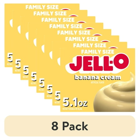 (8 pack) Jell-O Banana Cream Instant Pudding Mix & Pie Filling, 5.1 oz. Box