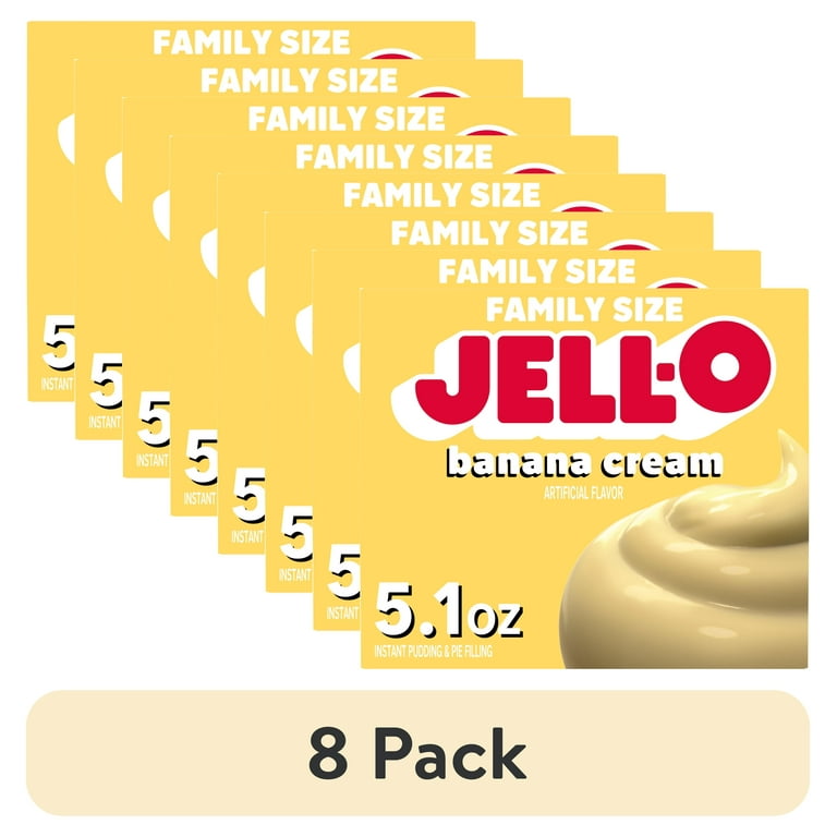 8 pack) Jell-O Banana Cream Instant Pudding Mix & Pie Filling, 5.1