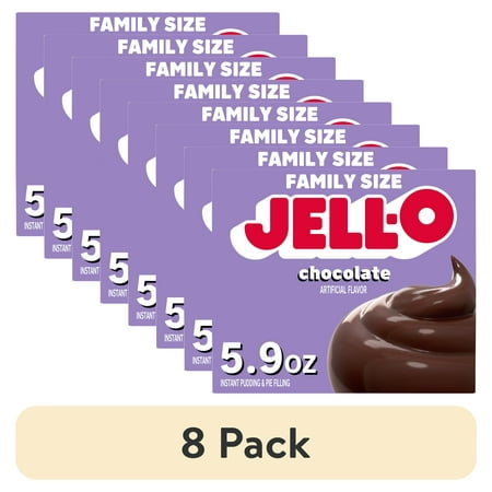 (8 pack) Jell-O Chocolate Instant Pudding Mix & Pie Filling, 5.9 oz. Box