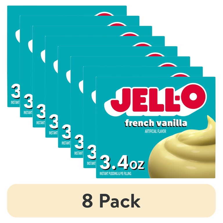 8 pack) Jell-O French Vanilla Instant Pudding & Pie Filling Mix