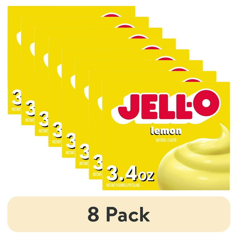 8 pack) Jell-O Lemon Naturally Flavored Instant Pudding & Pie