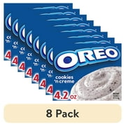 (8 pack) Jell-O Oreo Cookies 'n Creme Instant Pudding & Pie Filling Mix, 4.2 oz Box