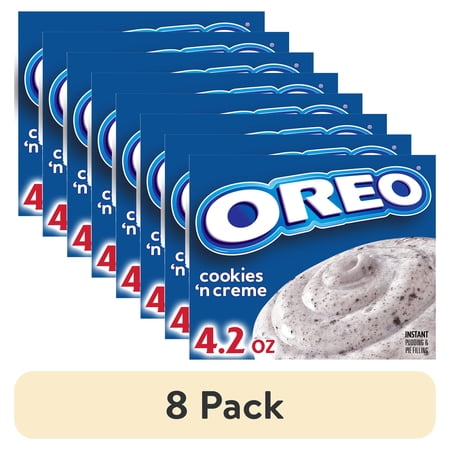 (8 pack) Jell-O Oreo Cookies 'n Creme Instant Pudding & Pie Filling Mix, 4.2 oz Box