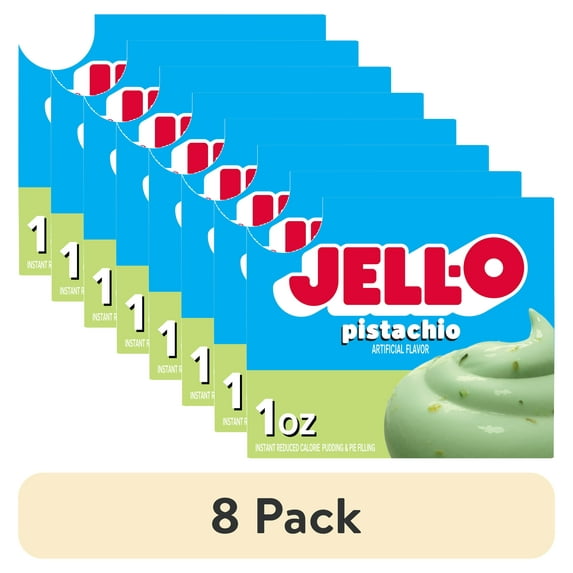 (8 pack) Jell-O Pistachio Zero Sugar Instant Reduced Calorie Pudding & Pie Filling Mix, 1 oz Box