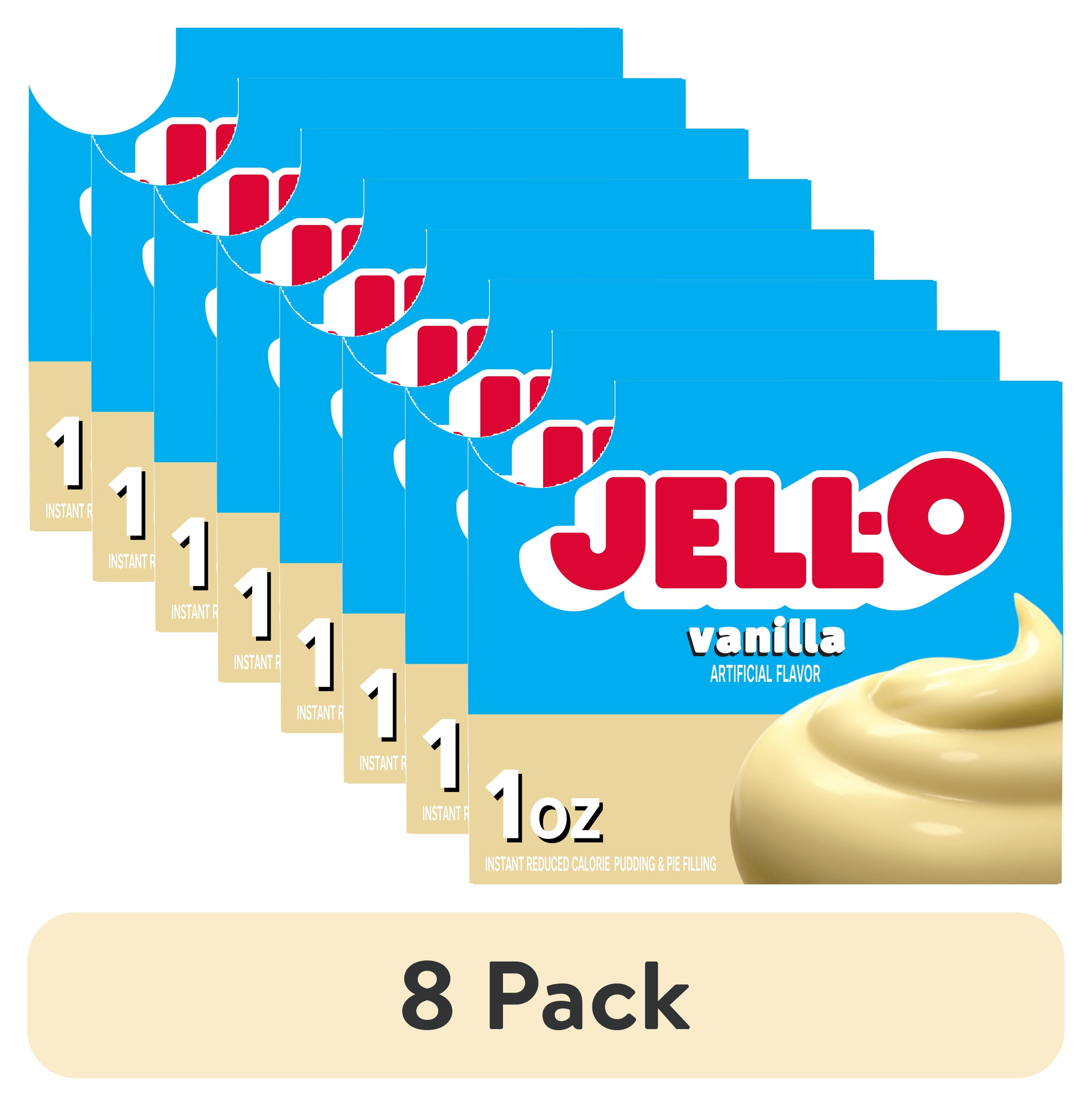 (8 pack) Jell-O Vanilla Zero Sugar Instant Reduced Calorie Pudding ...