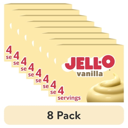 (8 pack) Jell-O Vanilla Artificially Flavored Instant Pudding & Pie Filling Mix, 3.4 oz. Box
