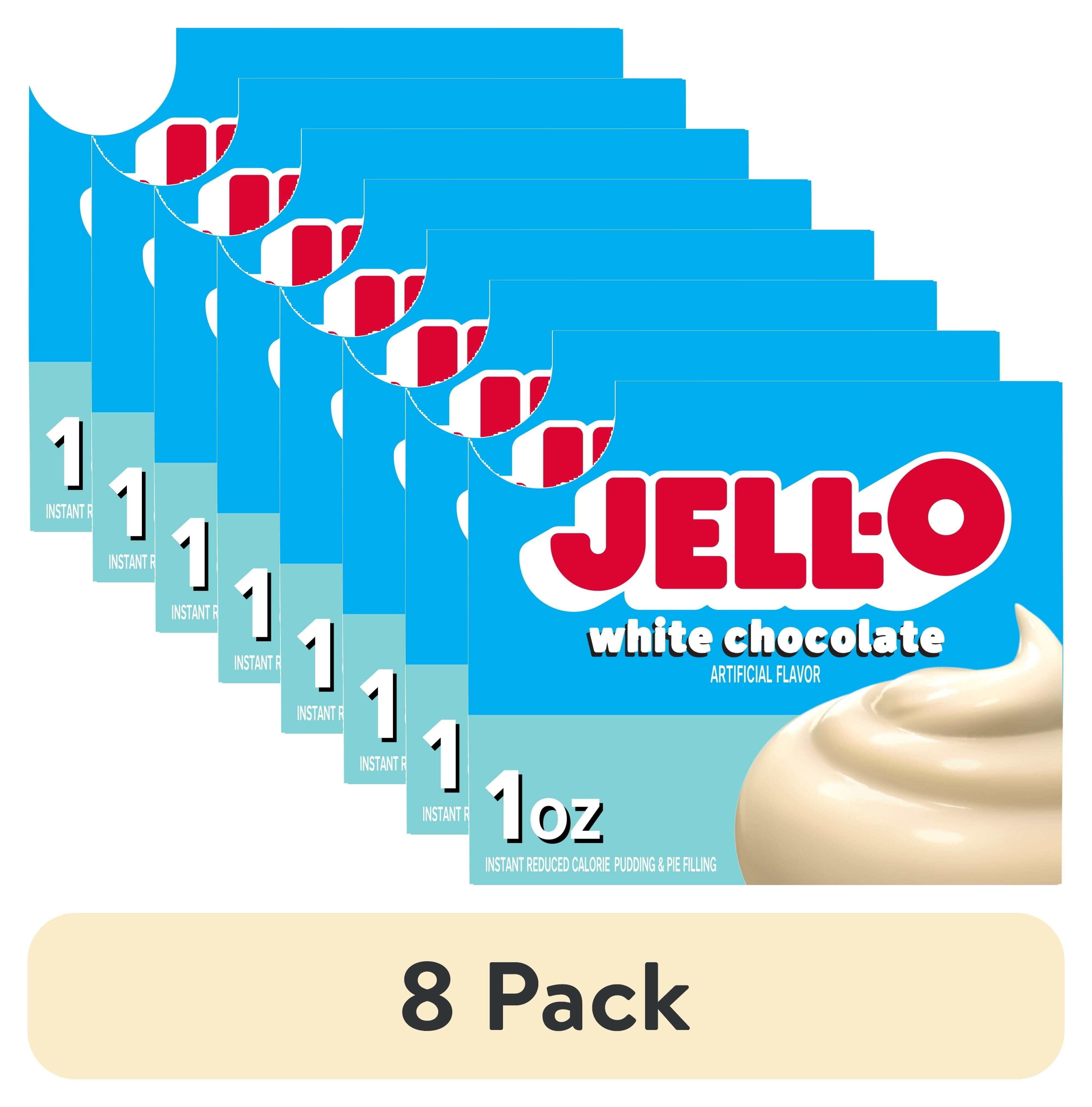 8 pack) Jell-O White Chocolate Zero Sugar Instant Reduced Calorie