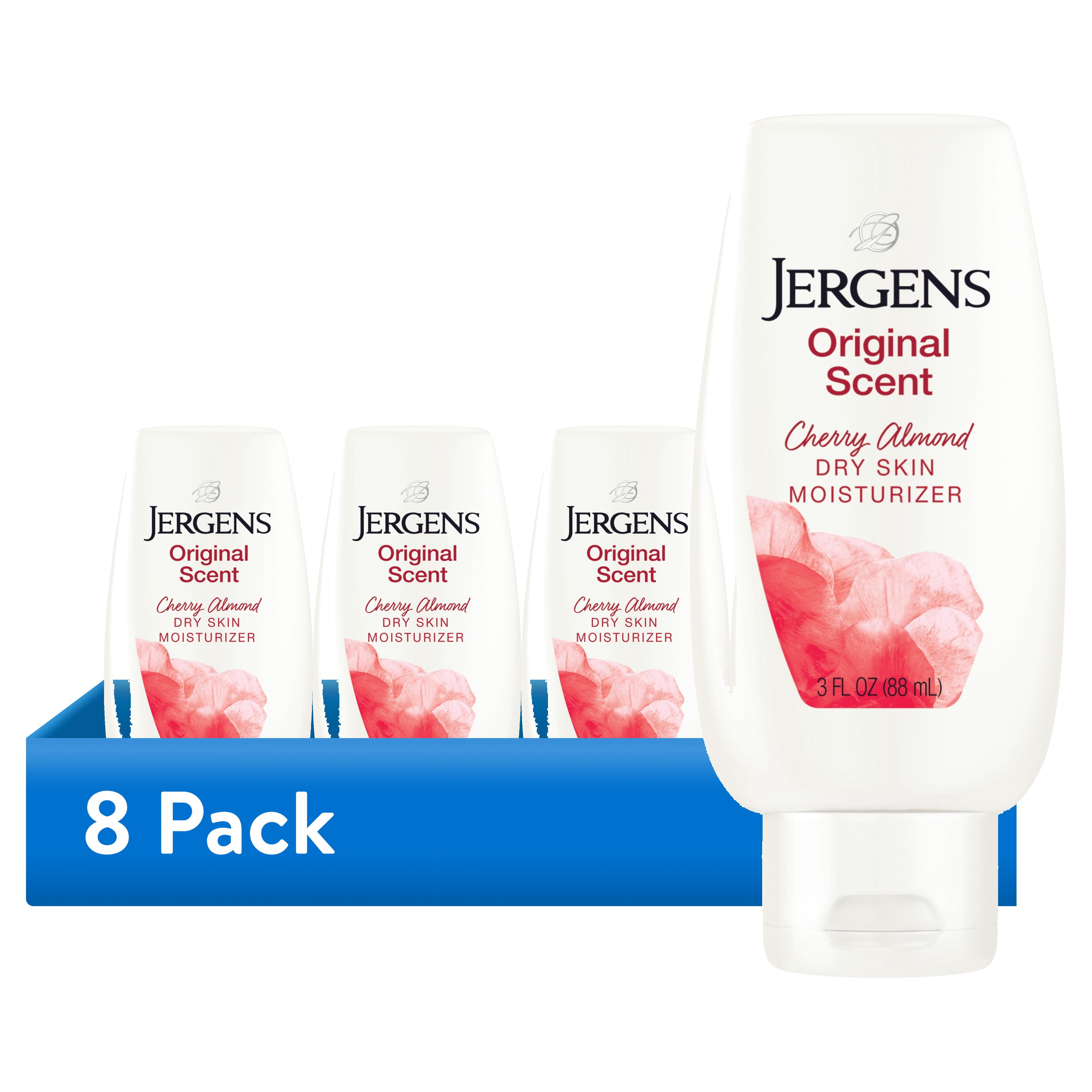 (8 pack) Jergens Original Scent with Cherry Almond Body Lotion Moisturizer for Dry Skin, 3 oz