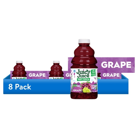 (8 pack) Juicy Juice 100% Juice, Grape, 48 fl oz Bottle