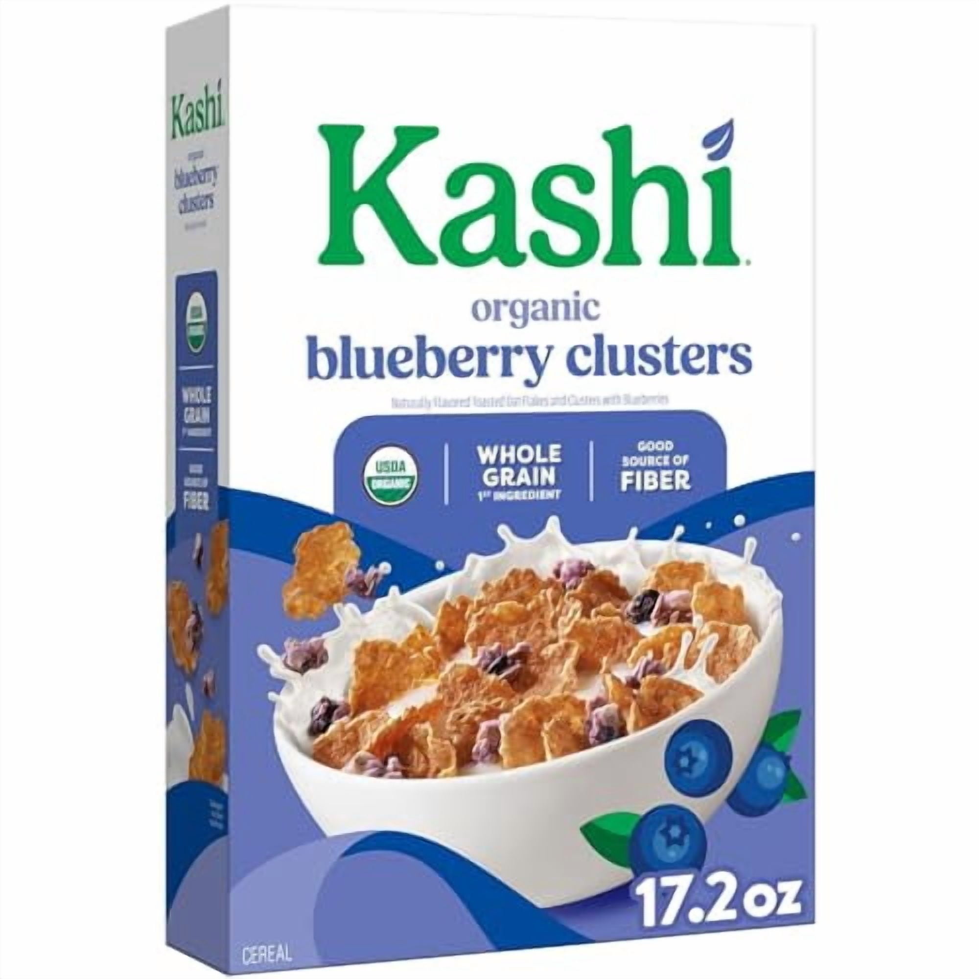 (8 pack) Kashi Blueberry Clusters Breakfast Cereal, Organic, 17.2 oz