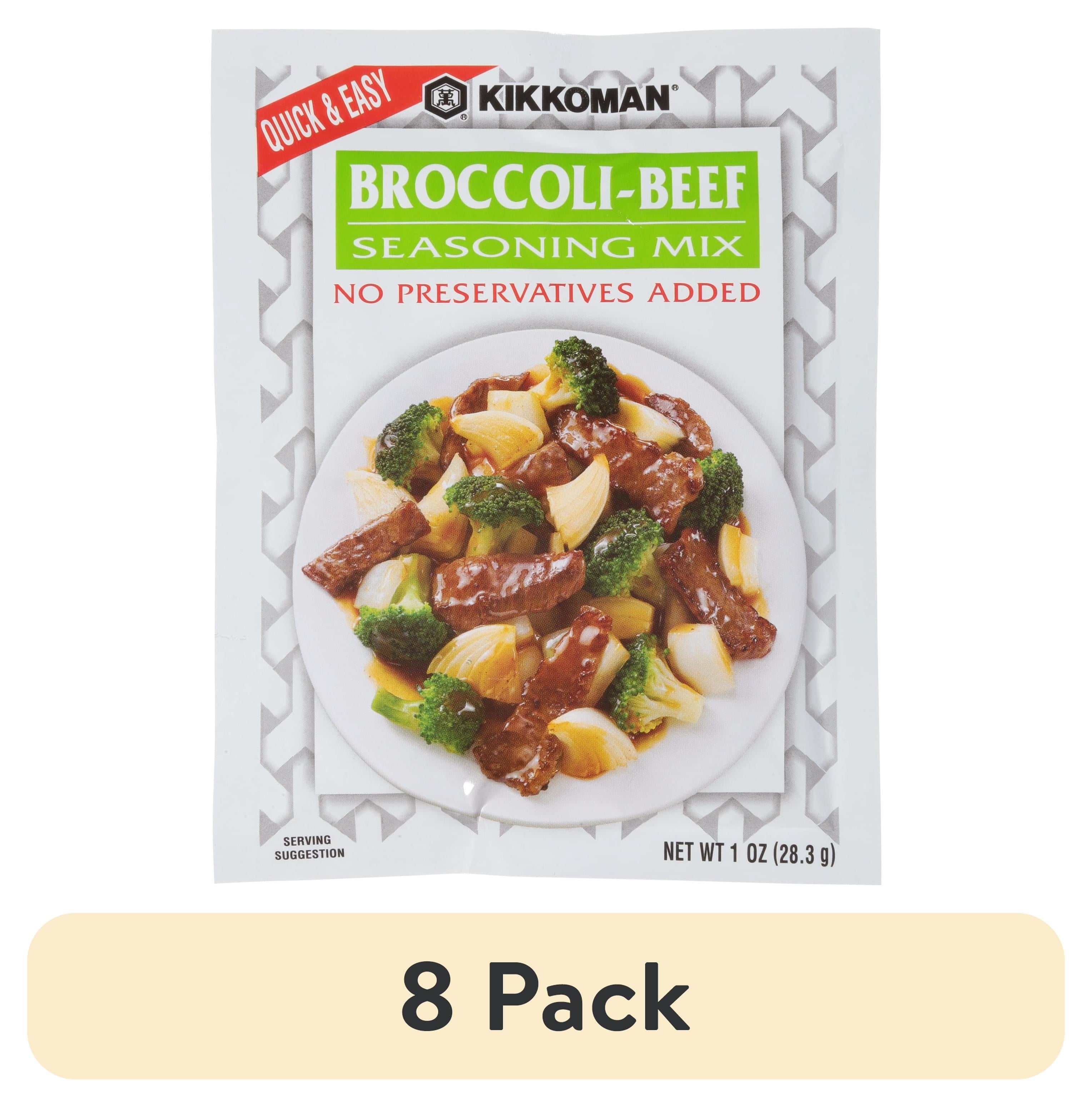 (8 pack) Kikkoman Broccoli & Beef Stir-Fry Seasoning Mix, 1 oz Packet