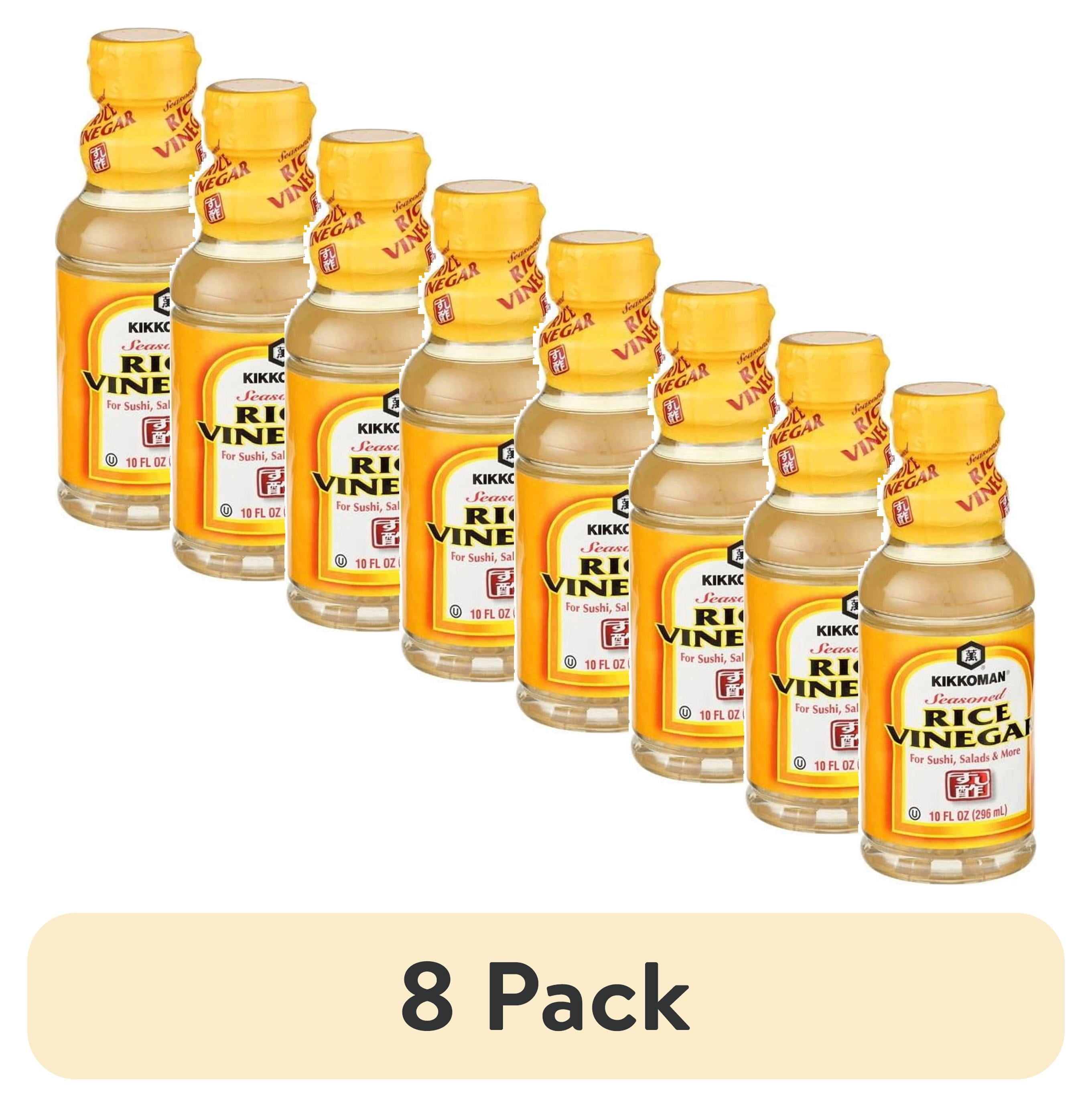 (8 pack) Kikkoman Seasoned Rice Vinegar, 10oz, 1 Count, Shelf Stable, Plastic Bottle, Great for Salads, New