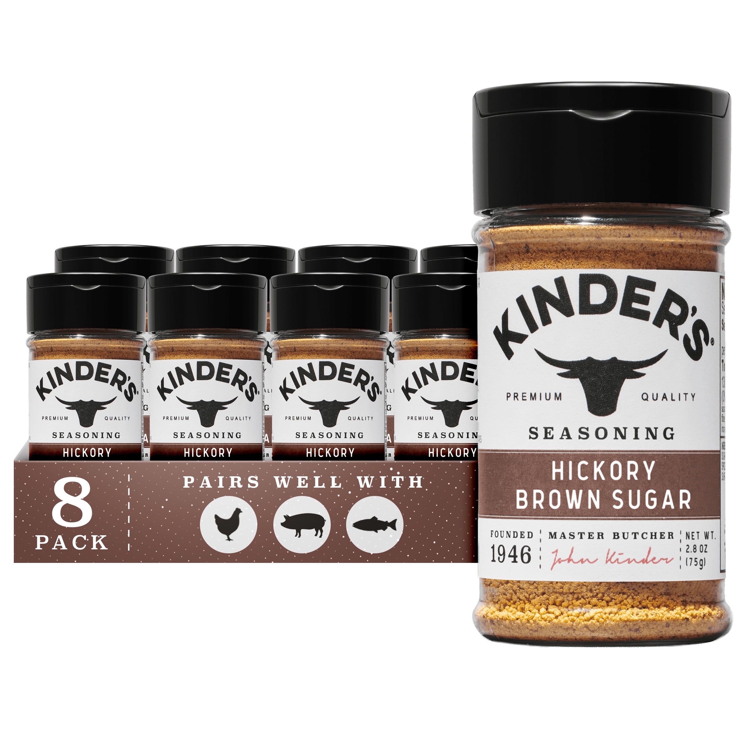 (8 pack) Kinder's Hickory Brown Sugar Seasoning, 2.8 oz