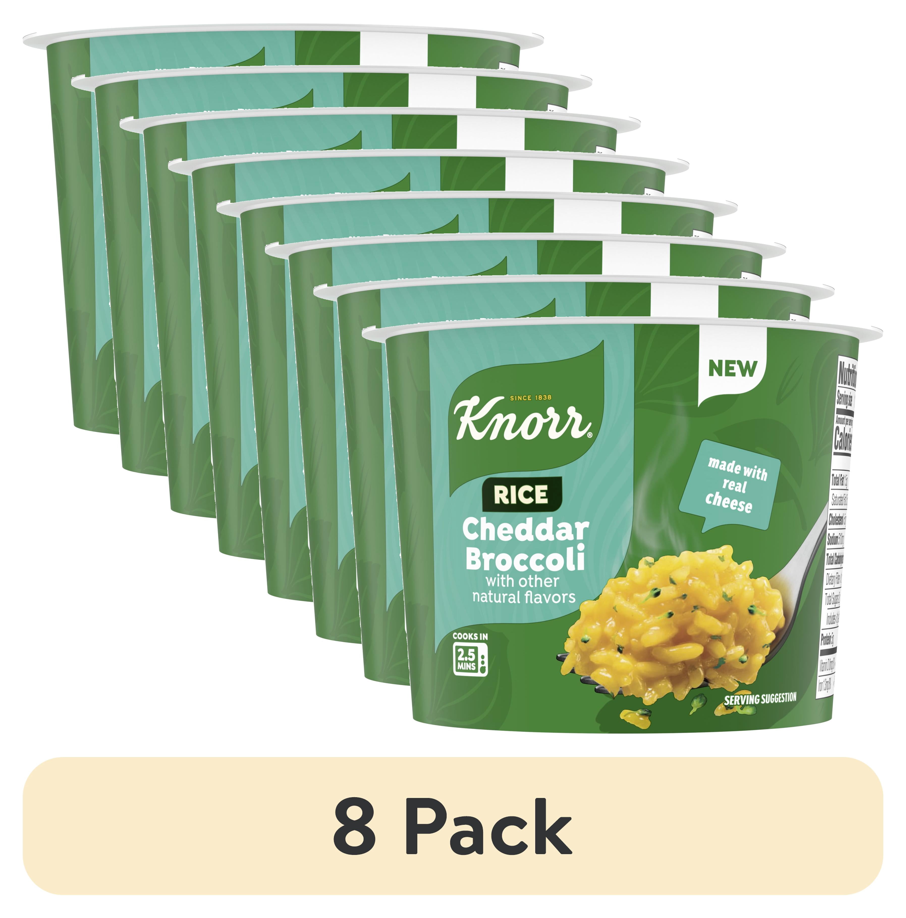 (8 pack) Knorr Cheddar Broccoli Rice Cups, Made With Real Cheese, 2.0 oz
