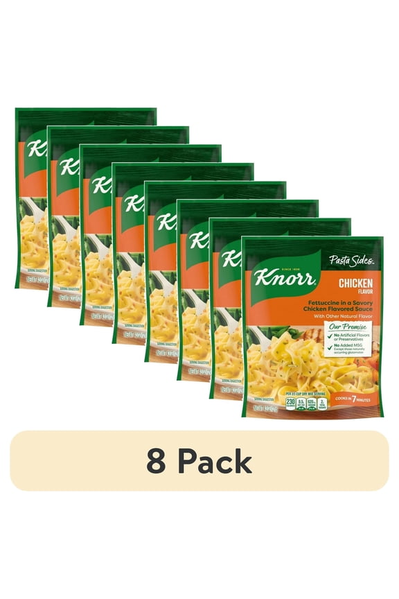 (8 pack) Knorr Pasta Sides Chicken Flavor Fettuccine Made with No Artificial Flavors, 4.3 Oz Pouch