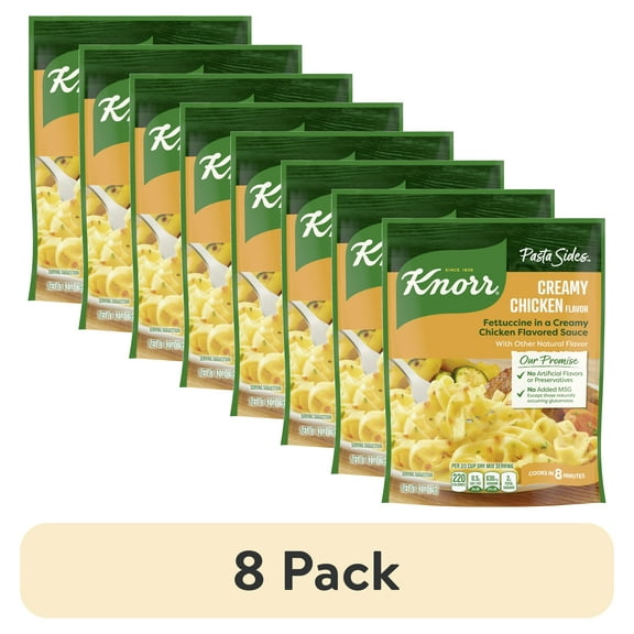 (8 pack) Knorr No Artificial Flavors Creamy Chicken Pasta Sides Cooks in 7 Minutes, 4.2 oz Regular Pouch