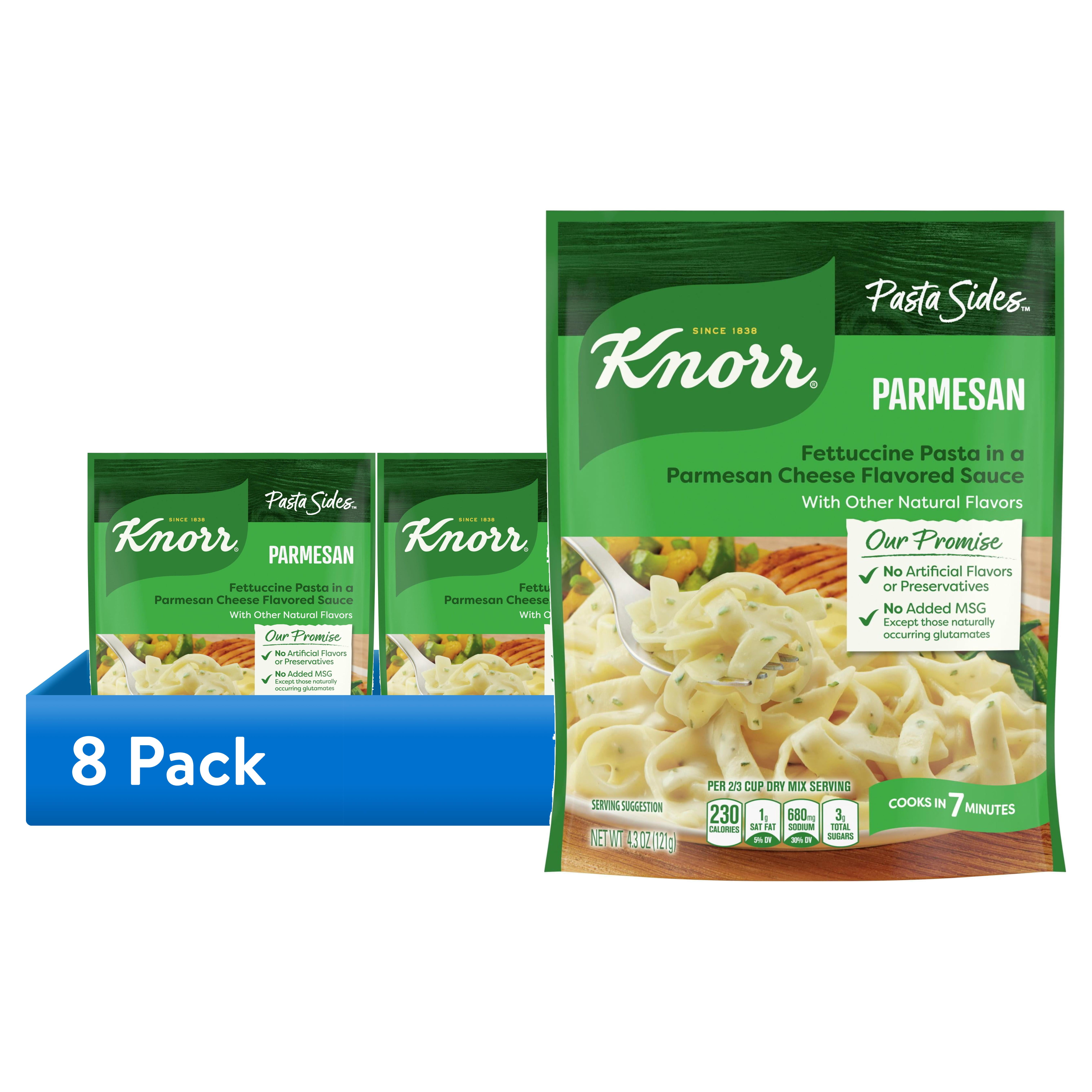 (8 pack) Knorr No Artificial Flavors Parmesan Pasta Sides, 7 Minute Cook Time, 4.3 oz