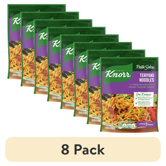 (8 pack) Knorr Pasta Sides Teriyaki Noodles Lo Mein Noodles Made with No Artificial Flavors, 4.6 oz Pouch