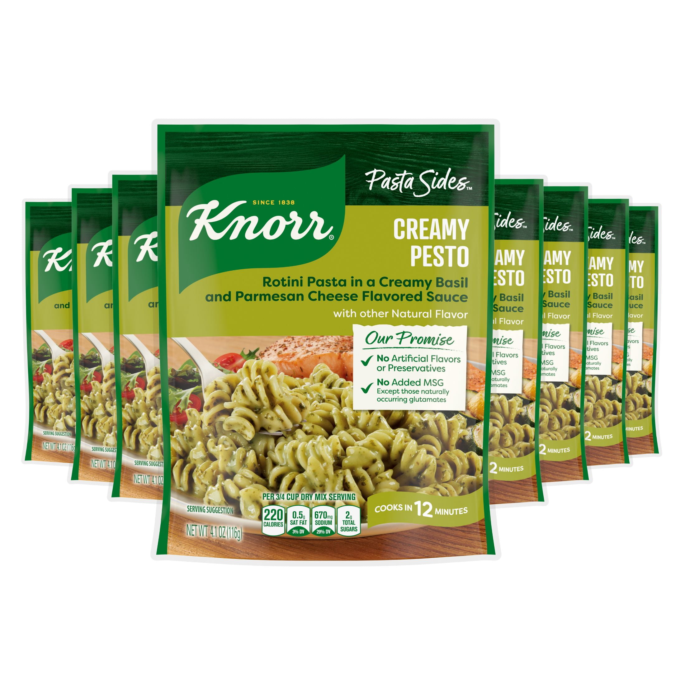 (8 pack) Knorr Pasta Side Dish Creamy Pesto 4.1 oz