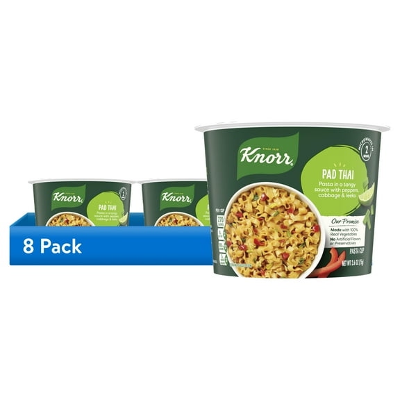 (8 pack) Knorr Pasta Sides Pad Thai Noodles Made with Real Vegetables, 2.6 Oz Cup