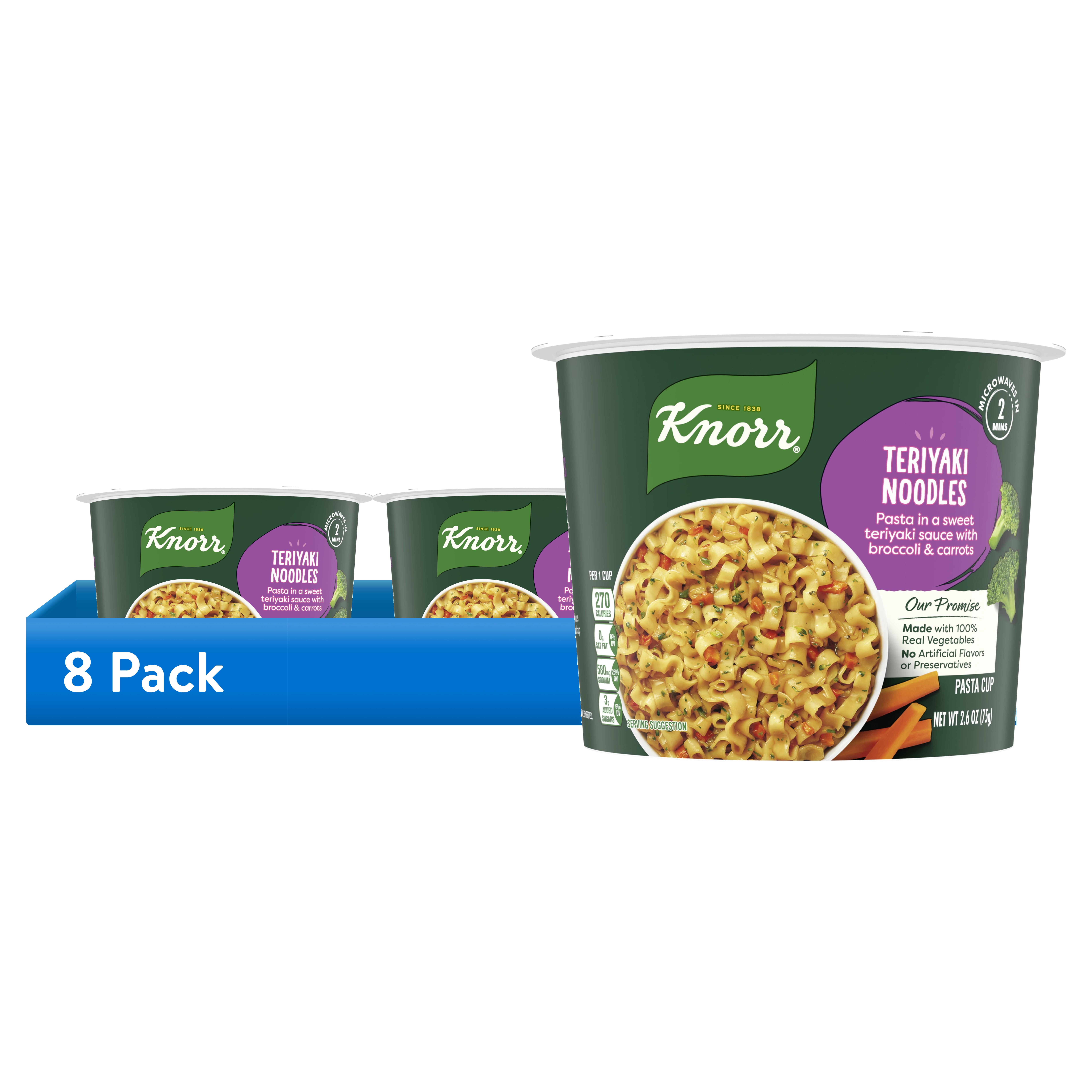 (8 pack) Knorr Pasta Sides Teriyaki Noodles Made with Real Vegetables, 2.6 Oz Cup