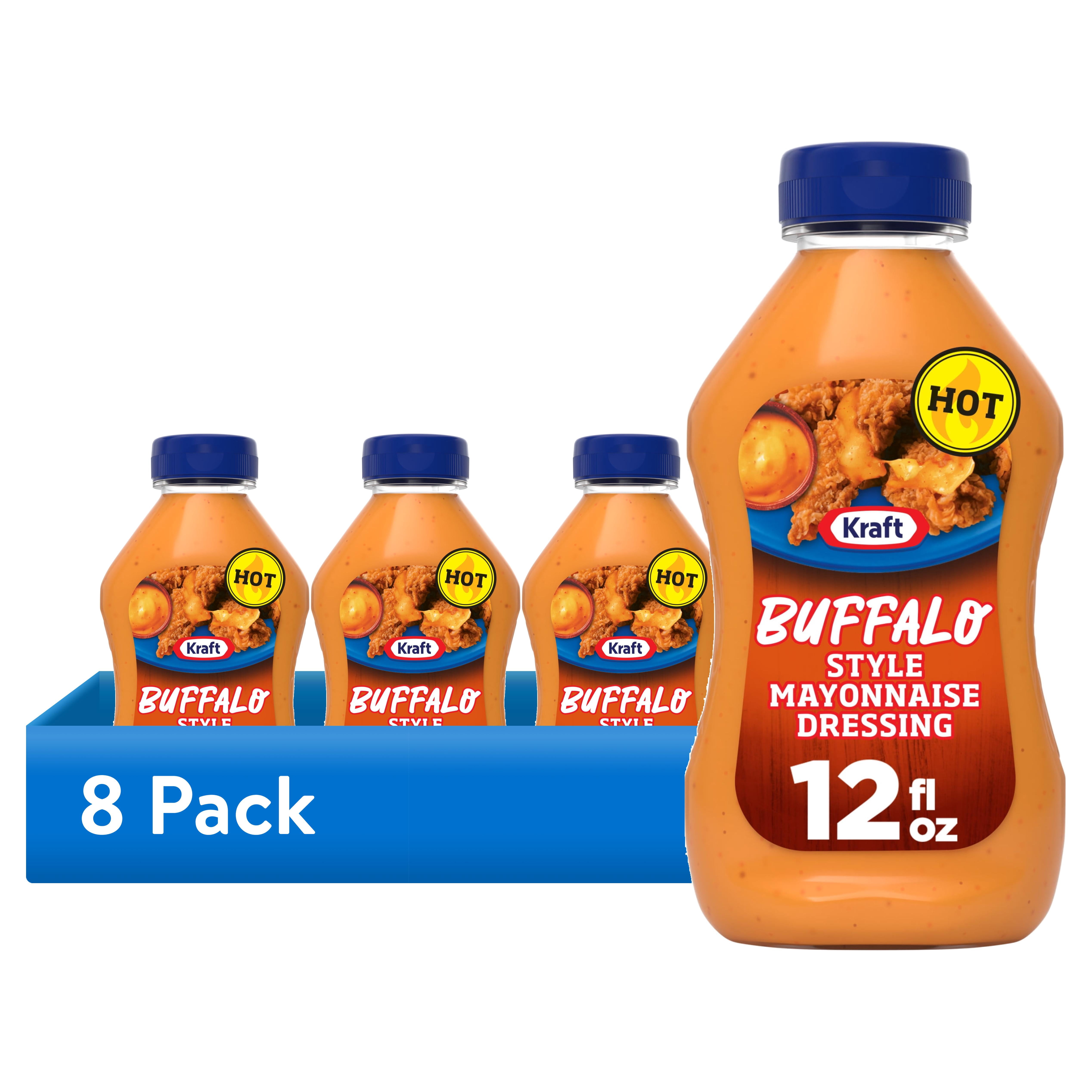 (8 pack) Kraft Buffalo Style Mayonnaise Dressing, 12 fl oz Bottle
