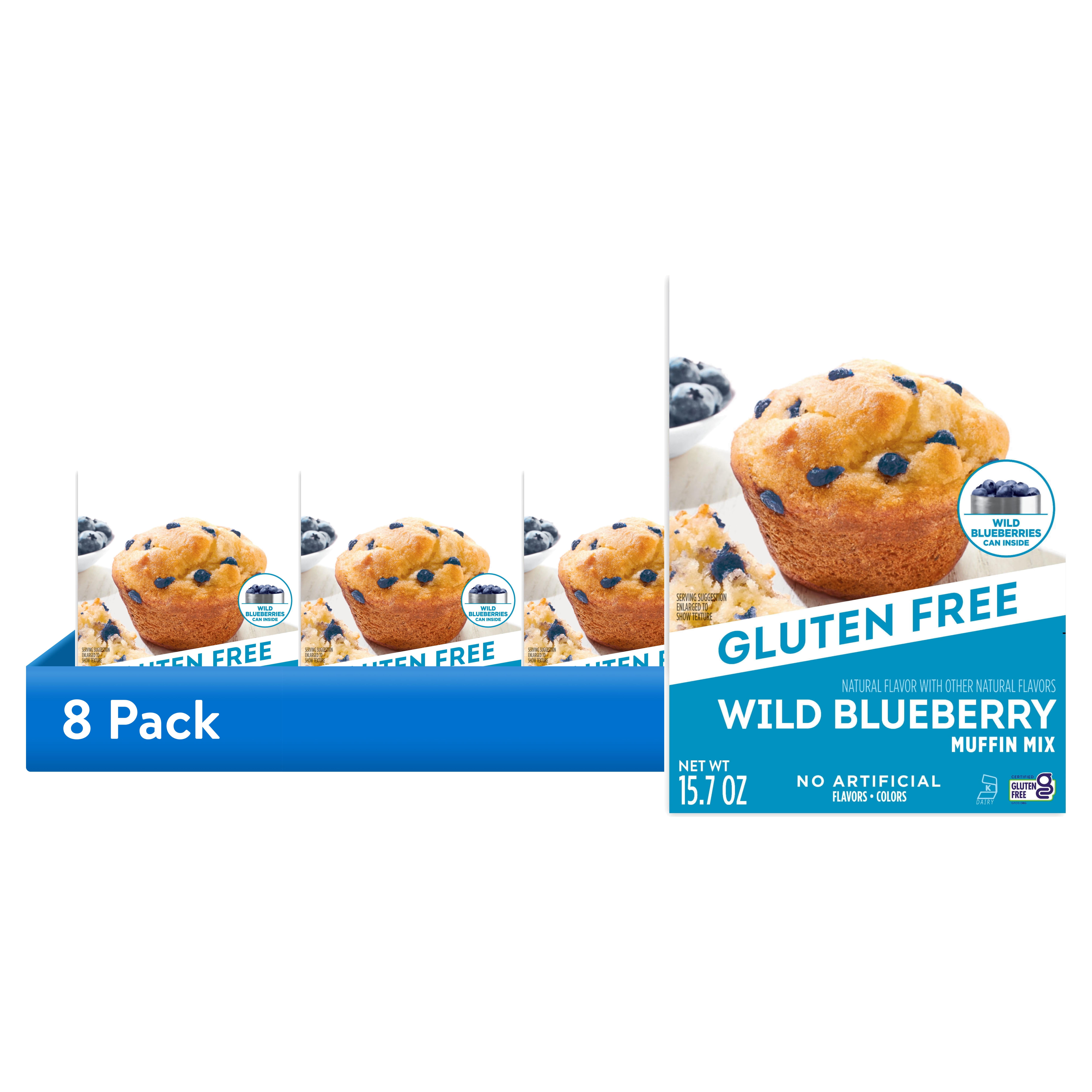 (8 pack) Krusteaz Gluten Free Wild Blueberry Muffin Mix, Gluten Free Wild Blueberry Muffins Made With Real Wild Blueberries, 15.7 oz Box