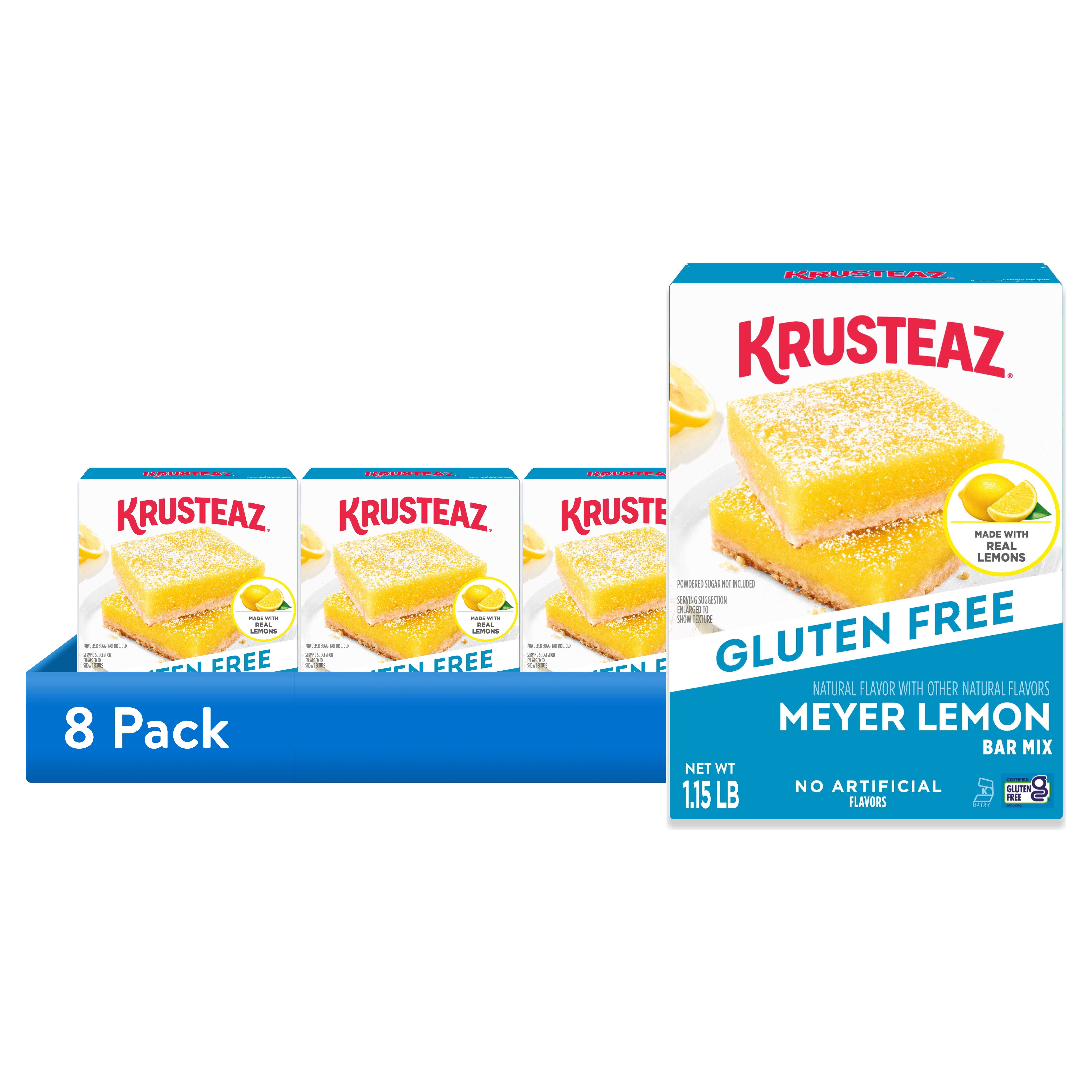 (8 pack) Krusteaz Gluten Free Meyer Lemon Bar Mix, Gluten Free Baking Mix, 18.42 oz Box
