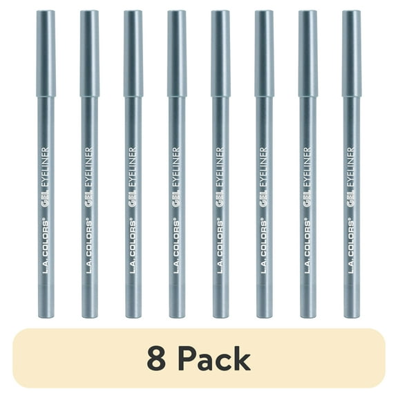(8 pack) L.A. COLORS Smudge & Transfer proof Smooth Glide-on Gel Eyeliner Mermaid Tail Shimmer, Blue