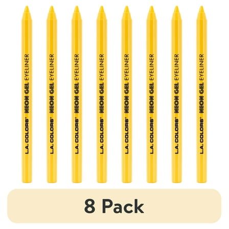 (8 pack) L.A. Colors Smudge & Transfer proof Smooth Glide-on Gel Eyeliner Citrus, Yellow