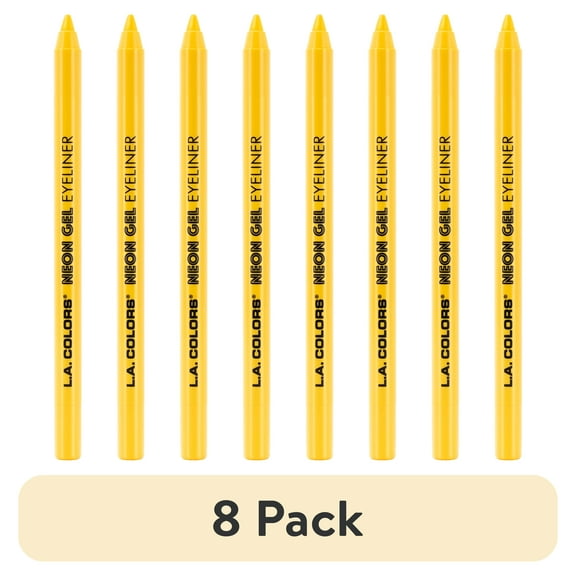 (8 pack) L.A. Colors Smudge & Transfer proof Smooth Glide-on Gel Eyeliner Citrus, Yellow