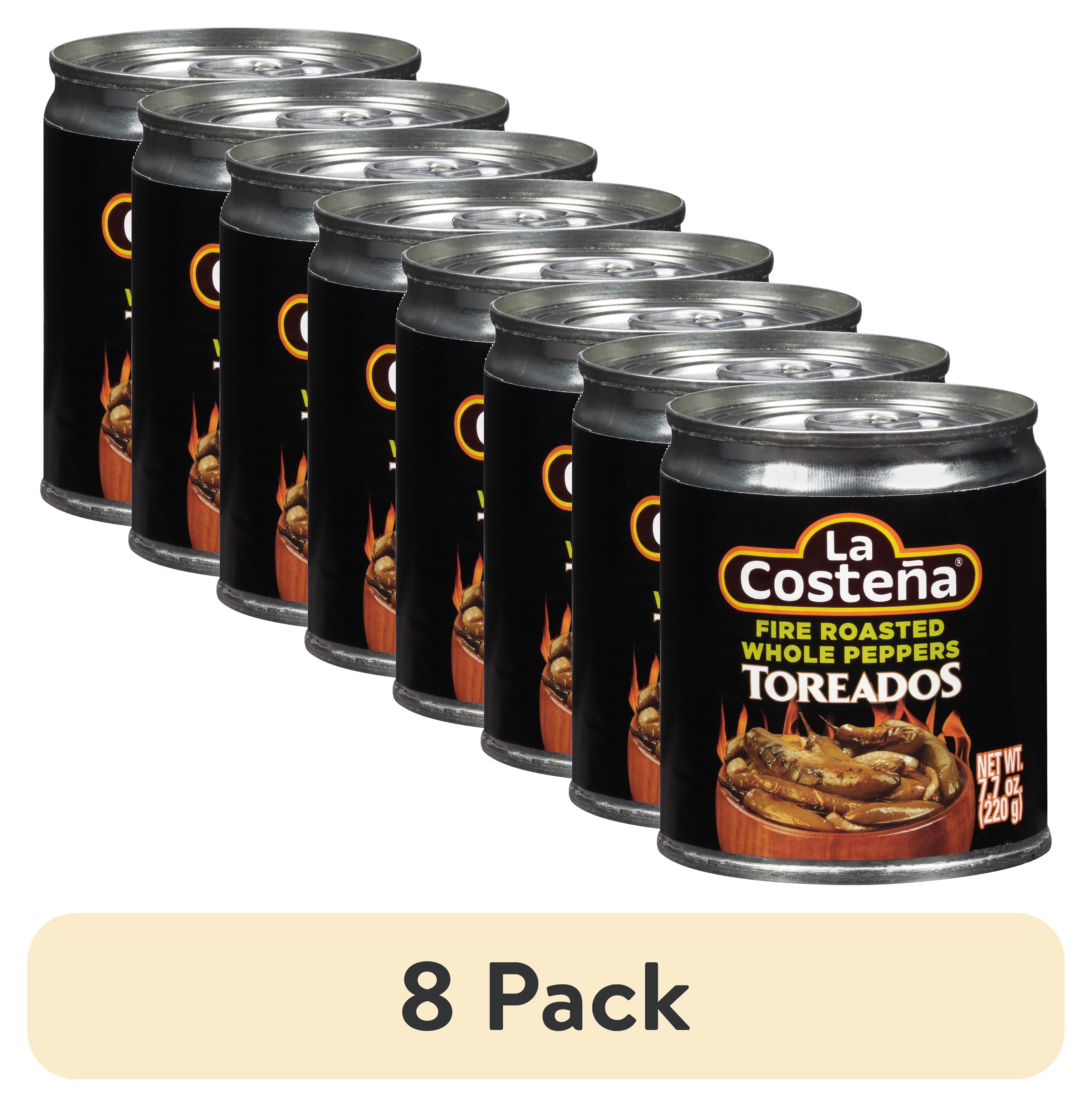 (8 pack) La Costeña Fire Roasted Green Chile Serrano Peppers, 12 oz