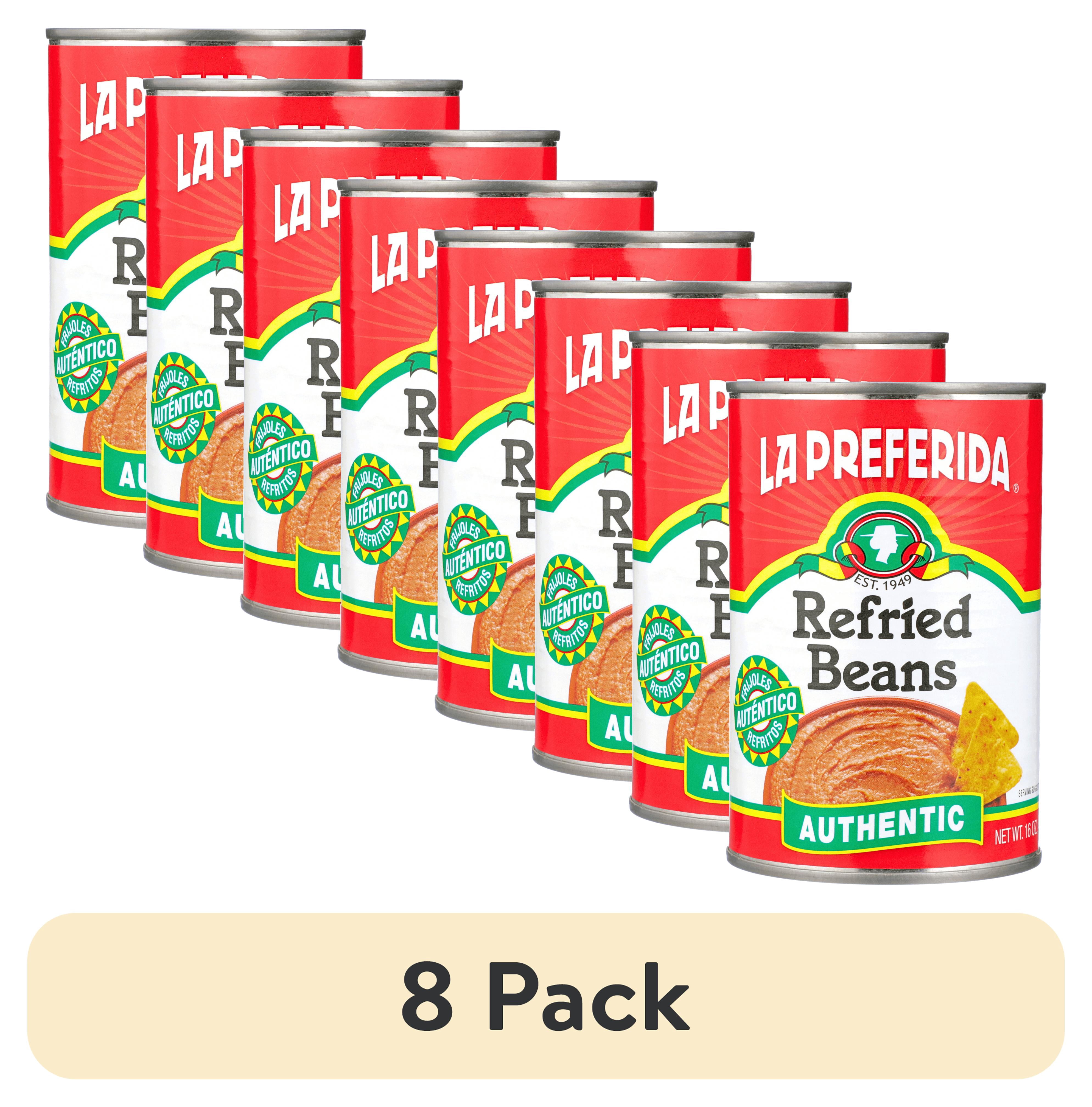 (8 pack) La Preferida Refried Beans, 16 oz, Can, Contains Soy and its Derivatives