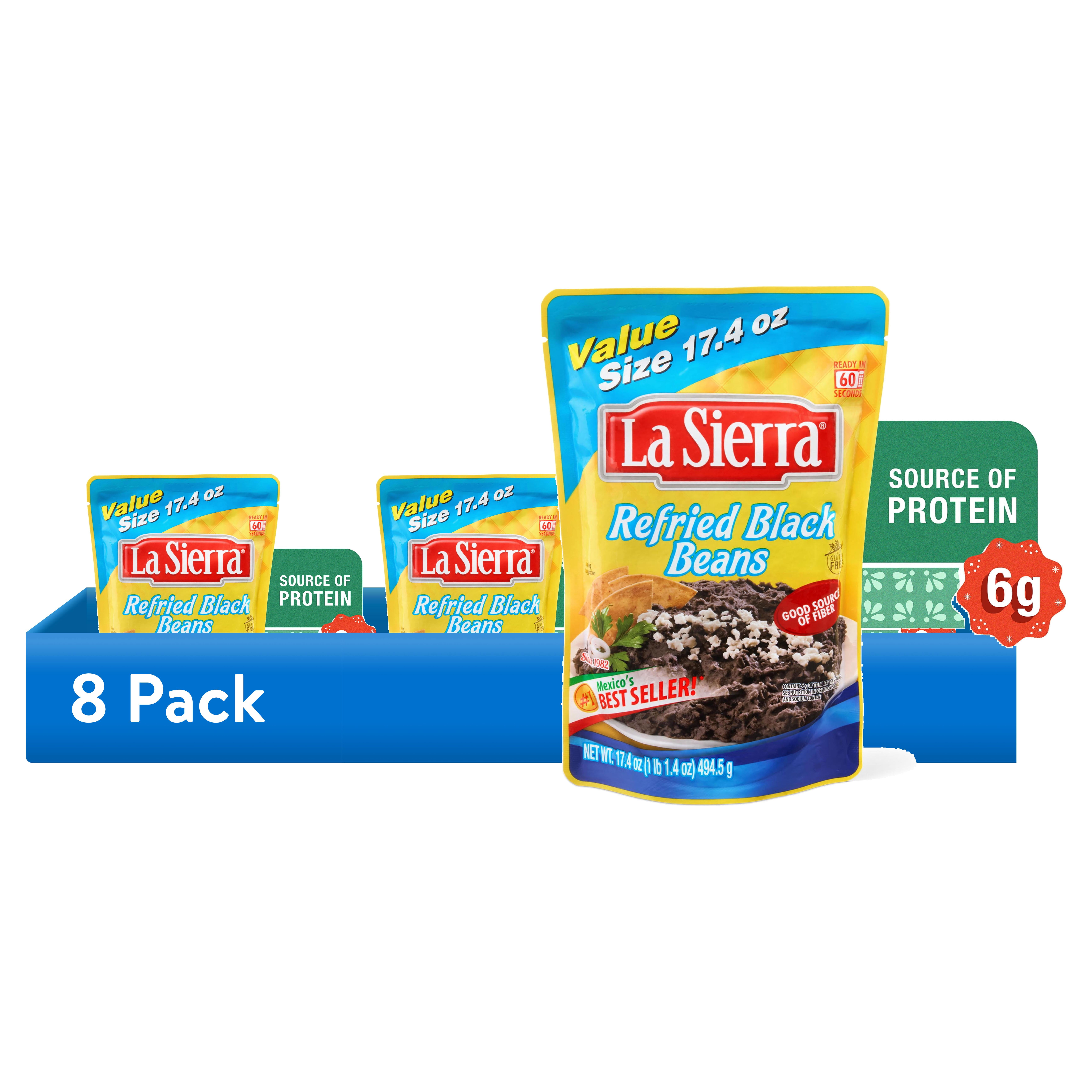 (8 pack) La Sierra Refried Black Beans Value Size 17.4oz