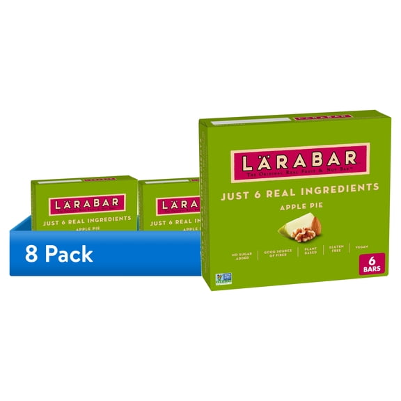 (8 pack) Larabar Apple Pie Fruit and Nut Bars, Gluten Free and Vegan, 9.6 oz, 6 Ct